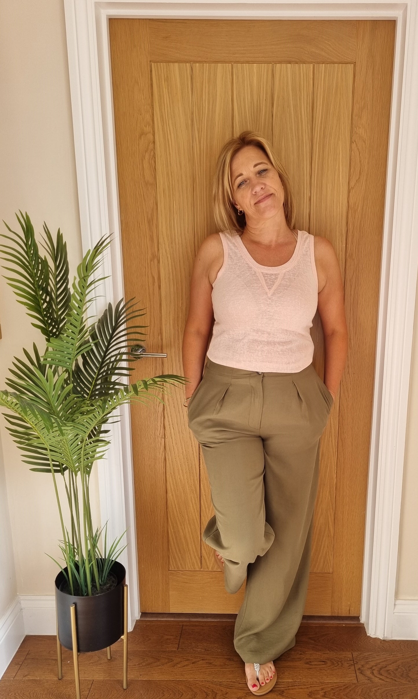 Tomo Wide Leg Trousers - Cream