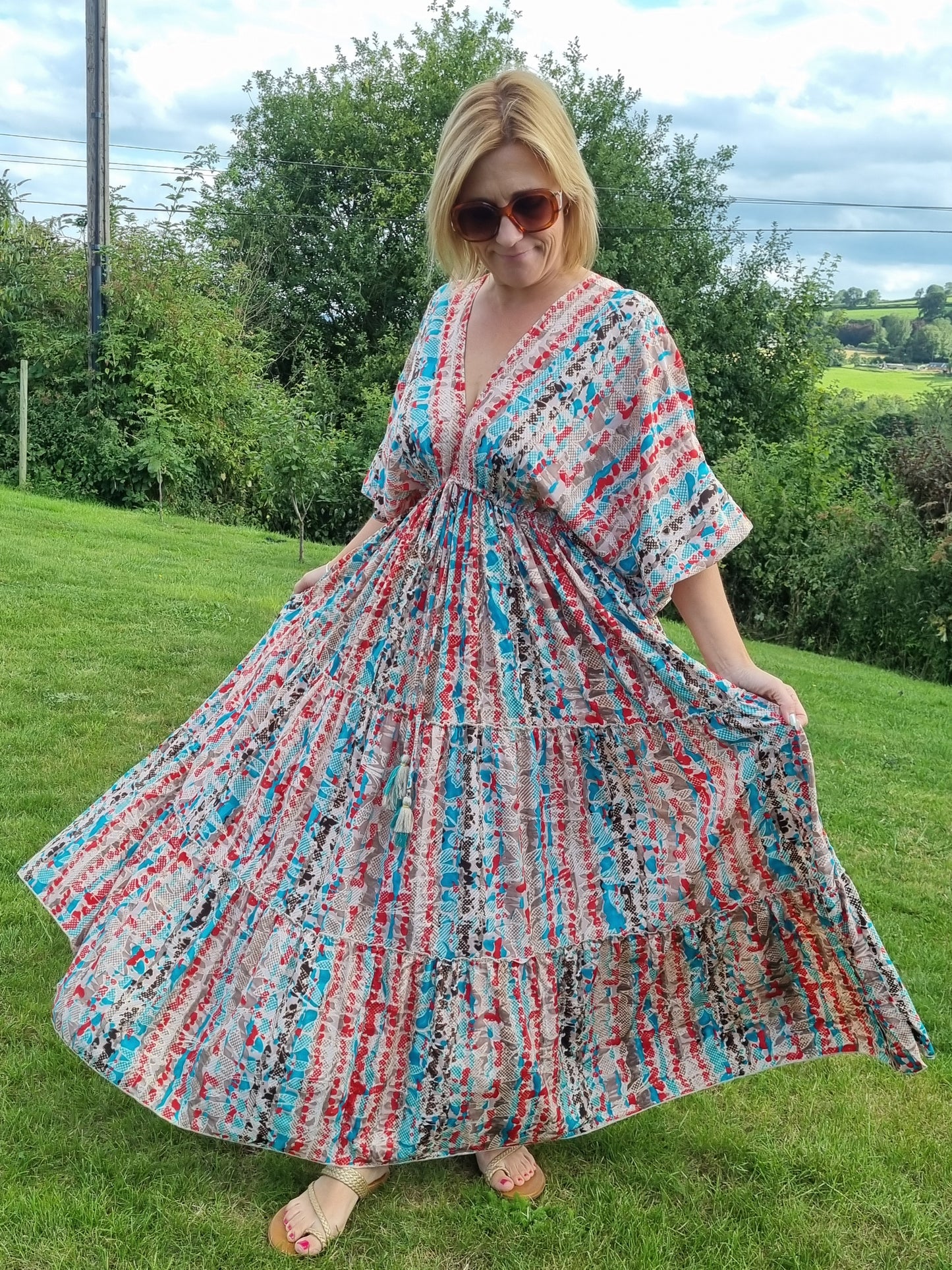 Bohemian Silk Long Dress