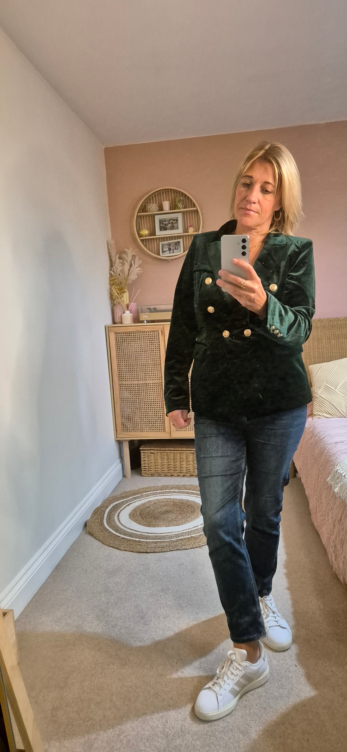 Velvet Blazer - Green