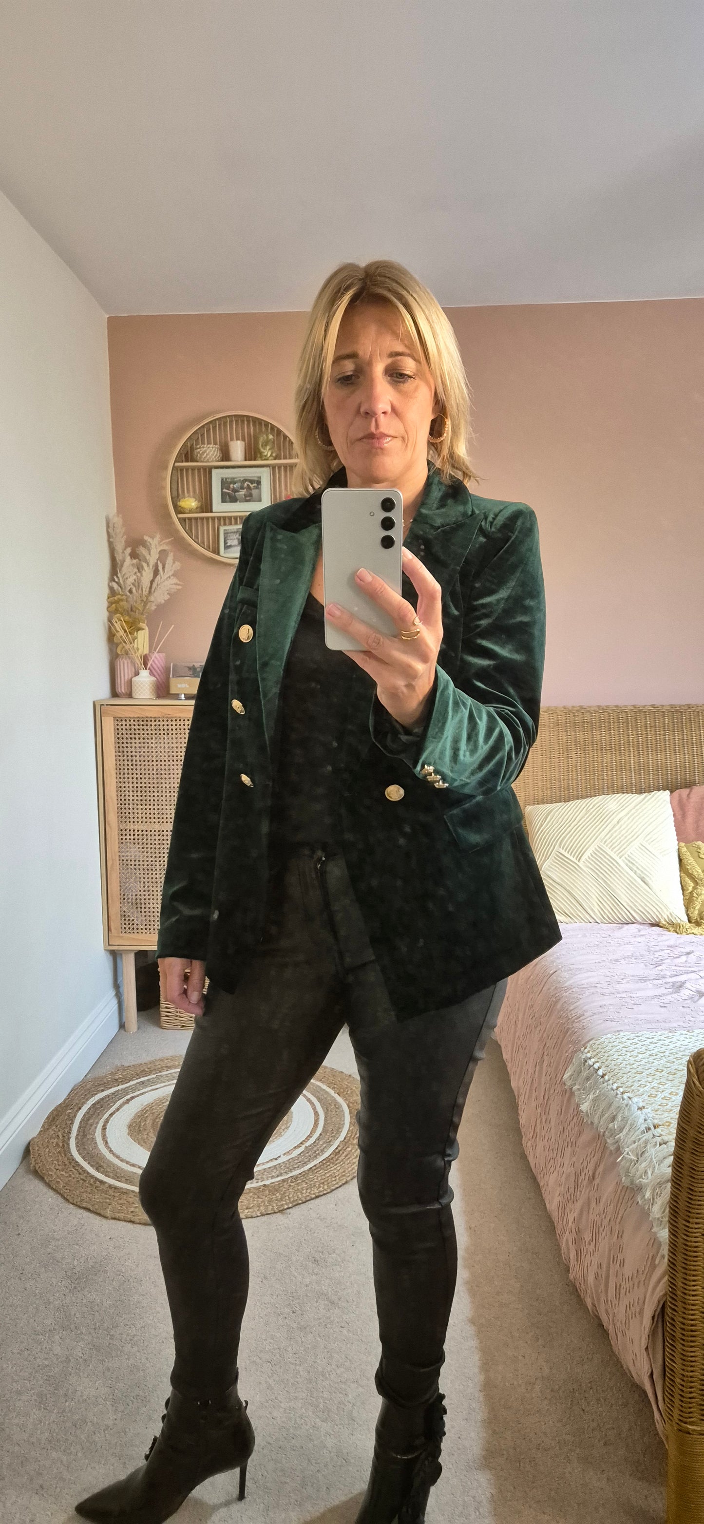 Velvet Blazer - Green