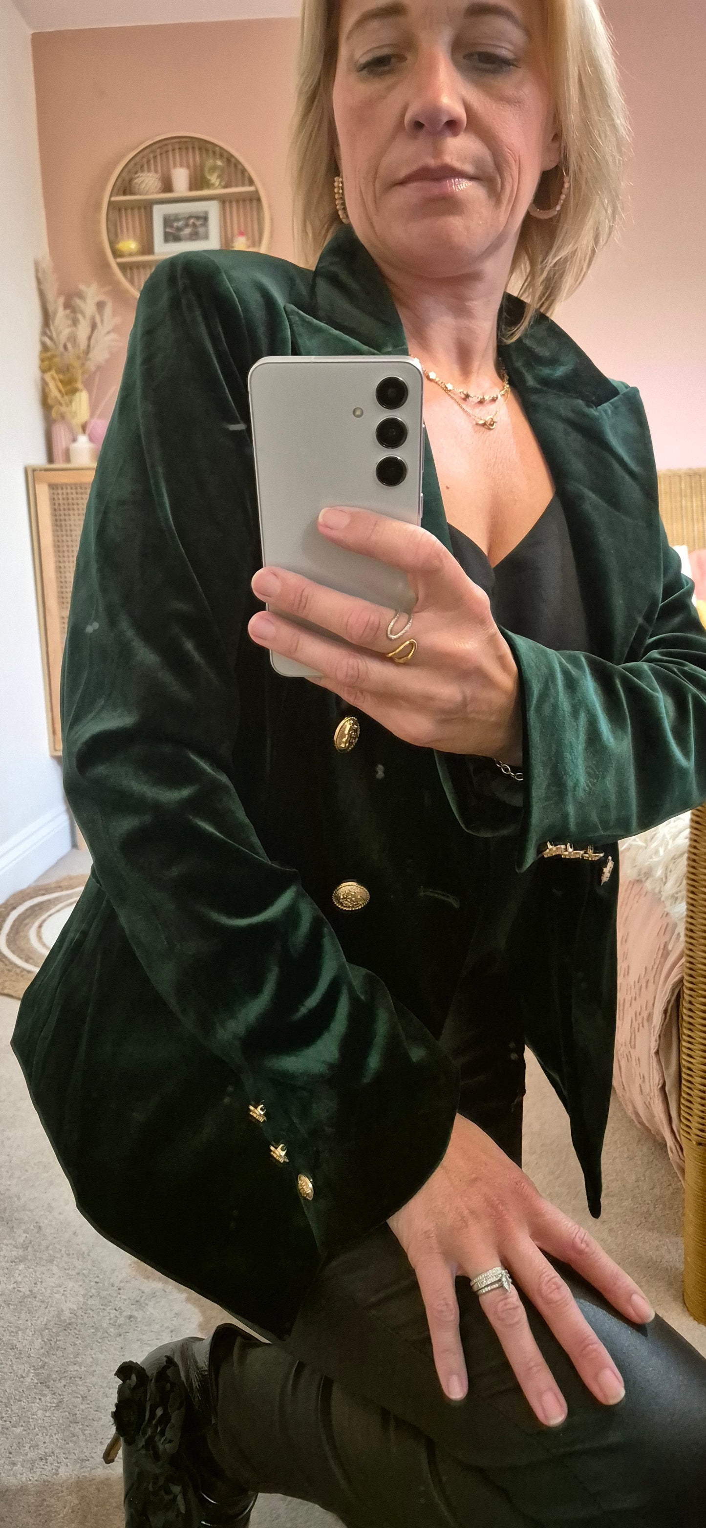 Velvet Blazer - Green