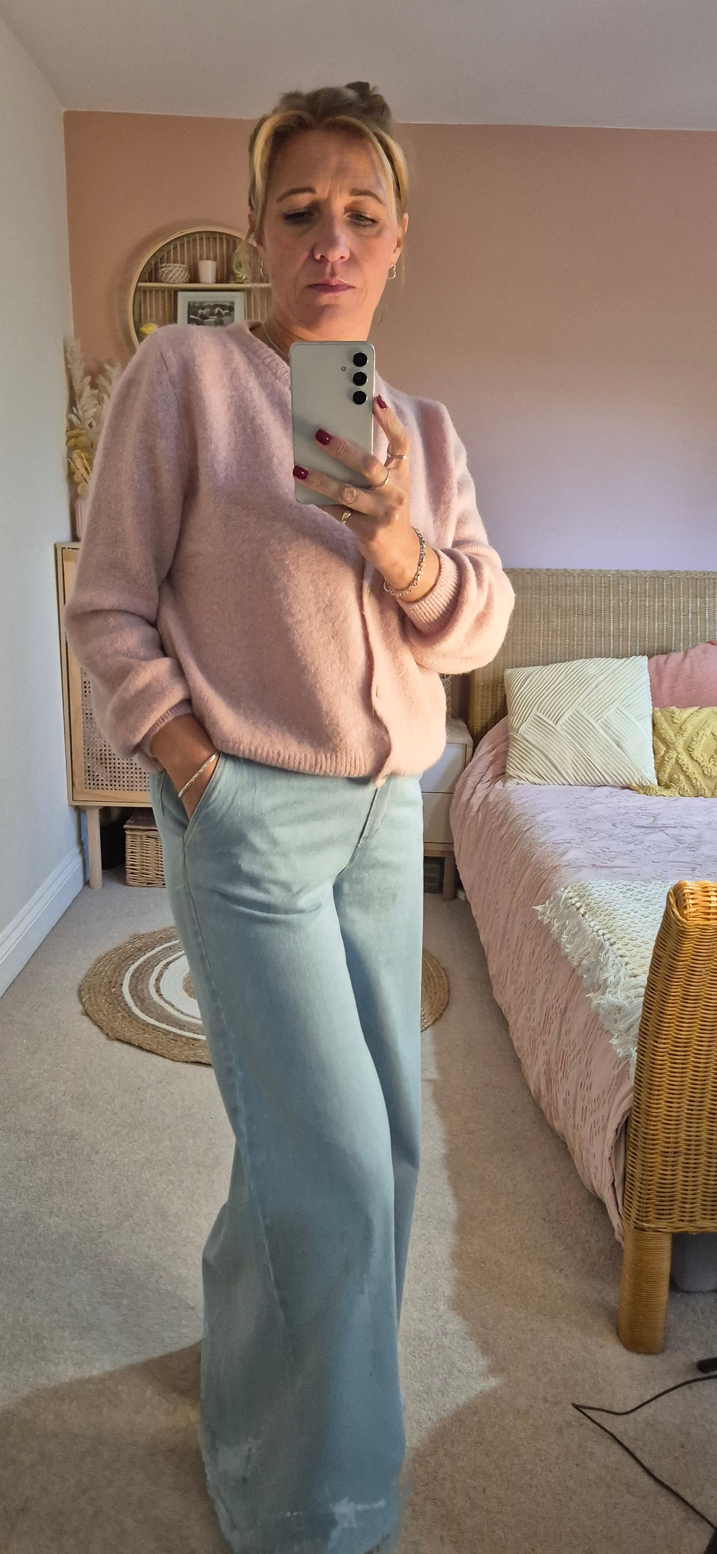 Alpaca Wool Cardigan - Pink
