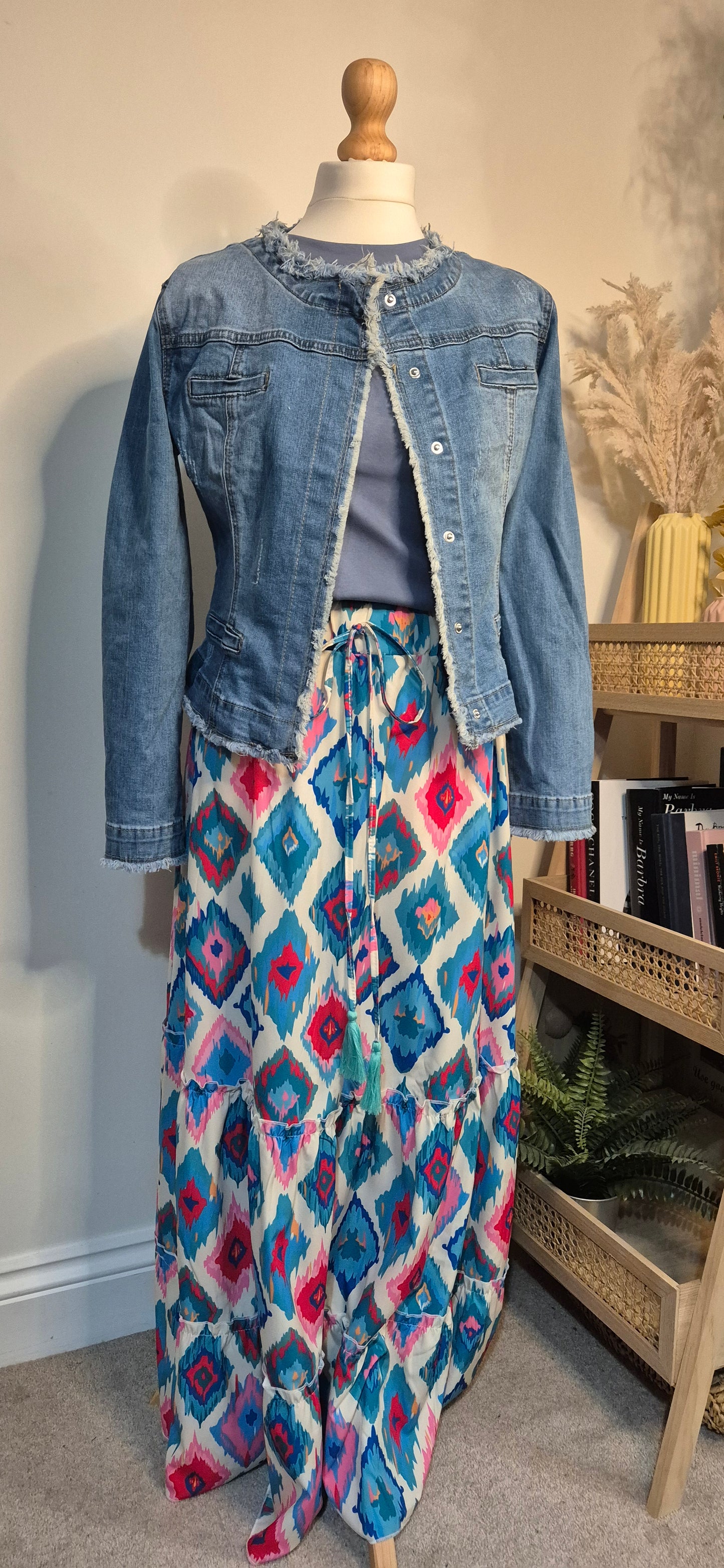 Denim Jacket with Raw Edge Detail