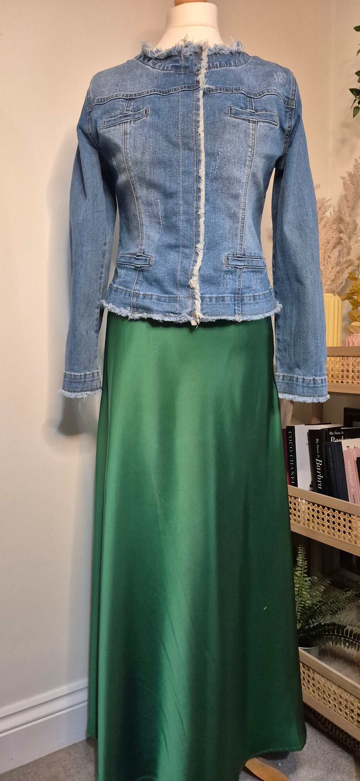 Denim Jacket with Raw Edge Detail