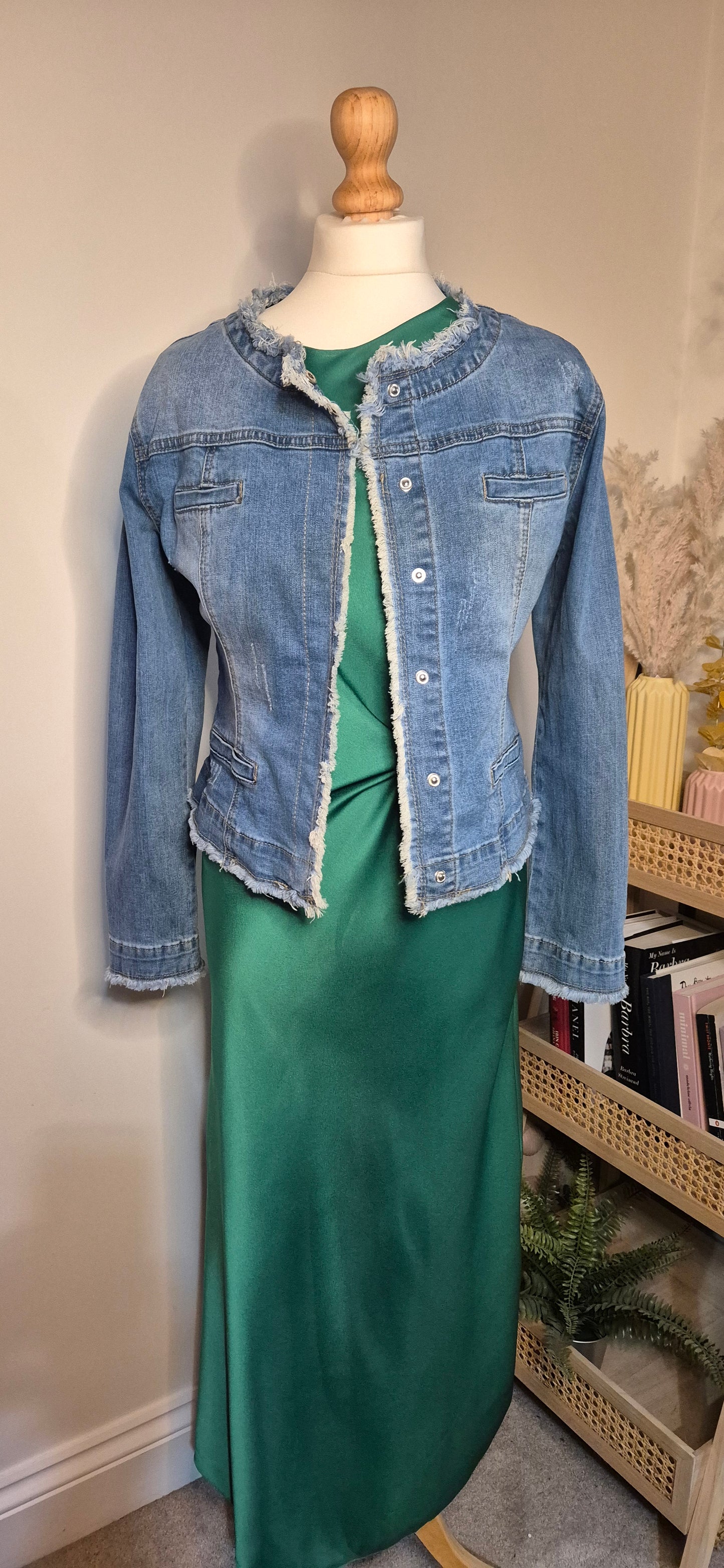 Denim Jacket with Raw Edge Detail