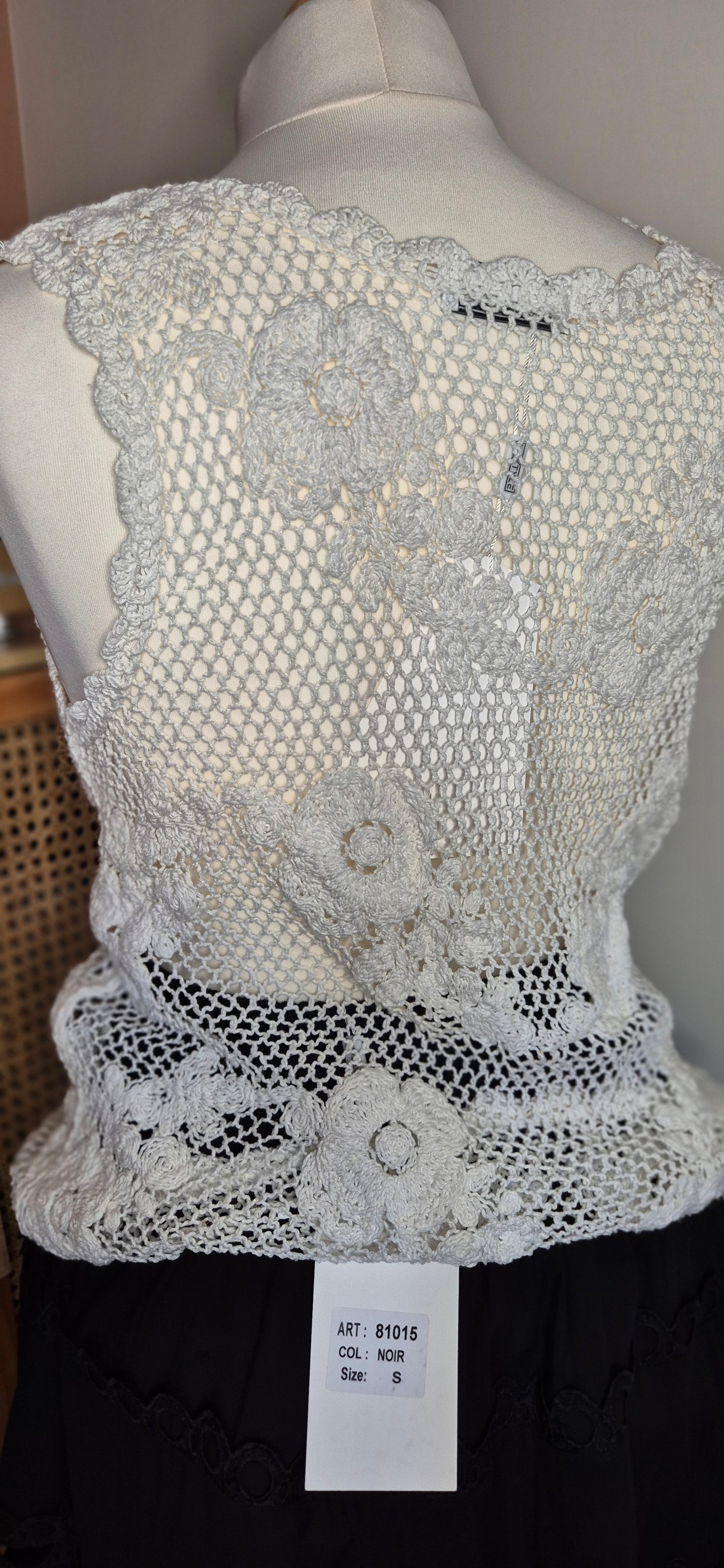 Aurora White Crochet Sequin Vest – Sparkle & Texture for Effortless Summer Layering