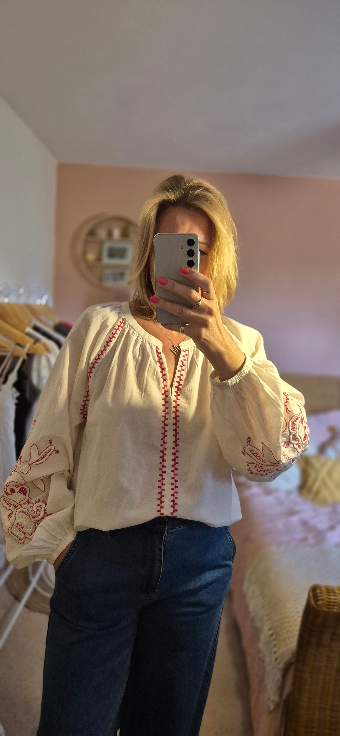 Jessica Blouse – Boho Chic with Embroidered Elegance