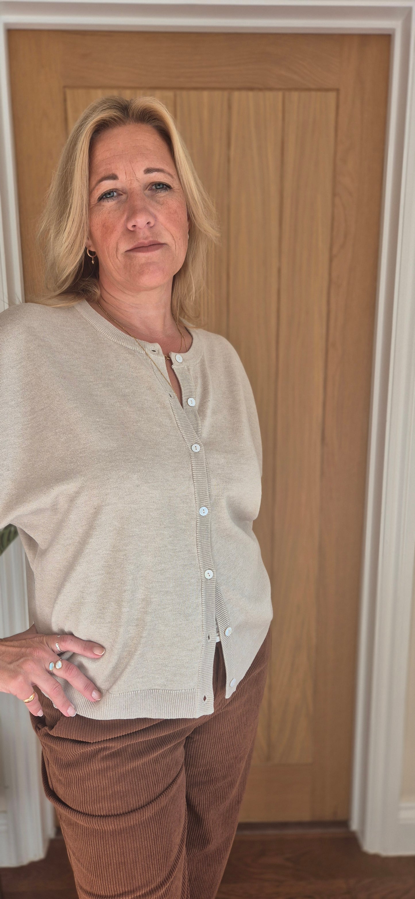 Sylvie Cardigan – Soft Knit in Oatmeal or Sage Green