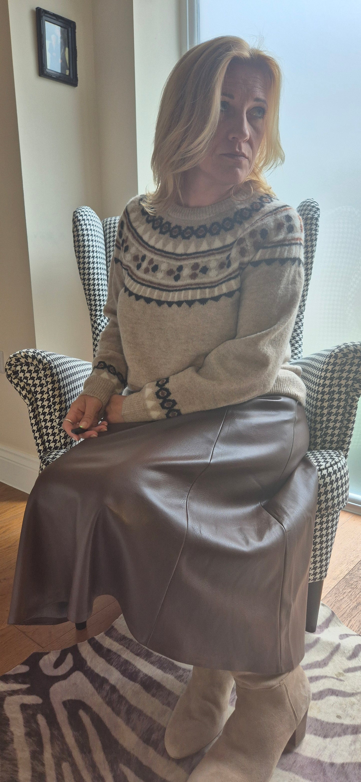 Paloma Leather-Look Midi Skirt – Black or Chocolate Brown
