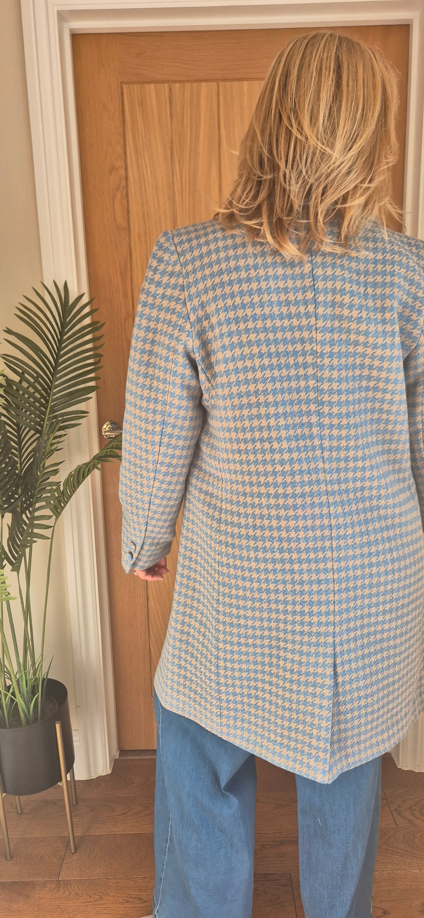 Westie Coat – Blue & Grey Check, Tailored Fit