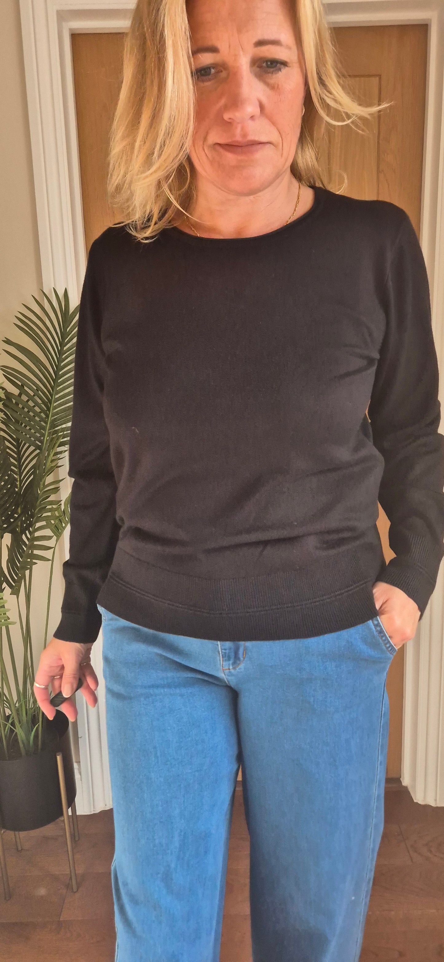 Allegra Sweater – Lightweight Knit in Black or Burgundy