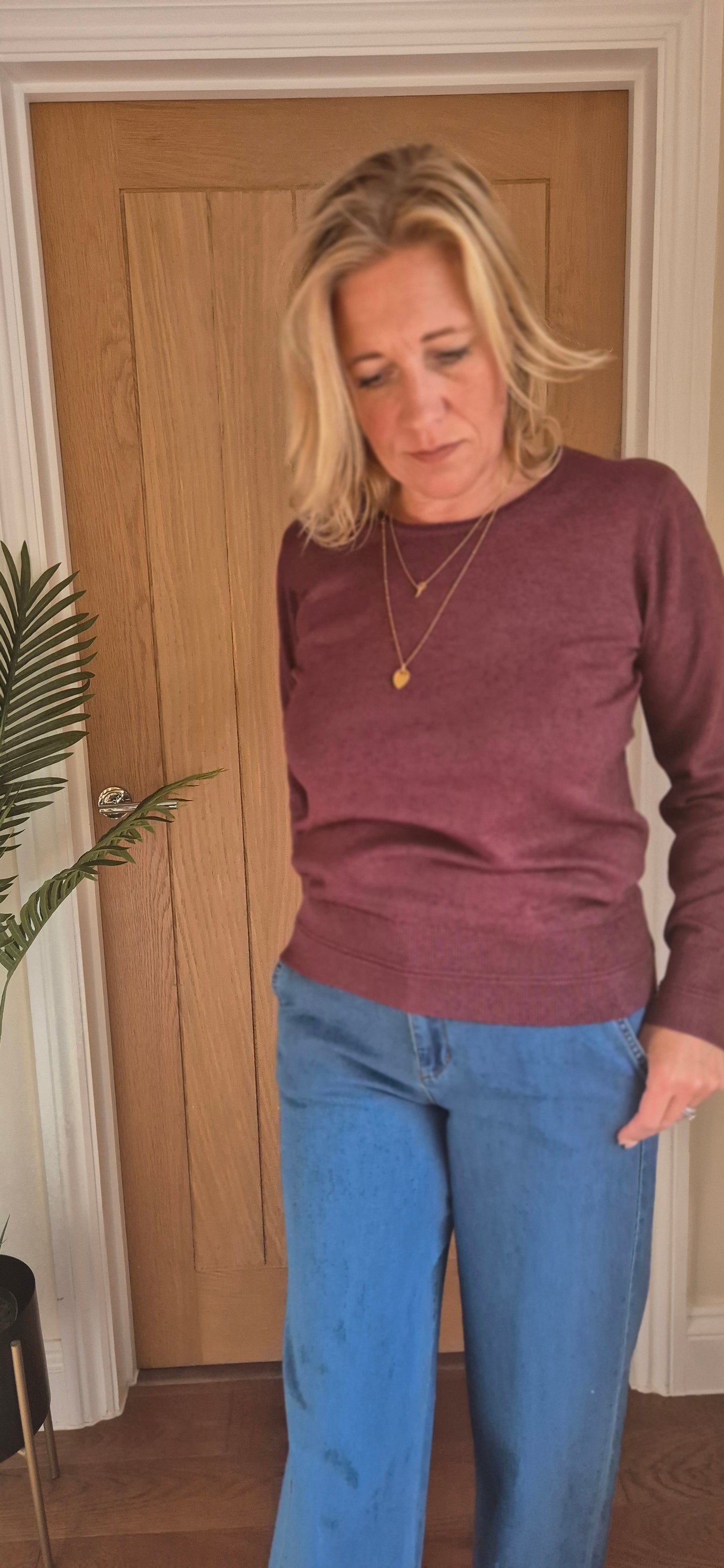 Allegra Sweater – Lightweight Knit in Black or Burgundy