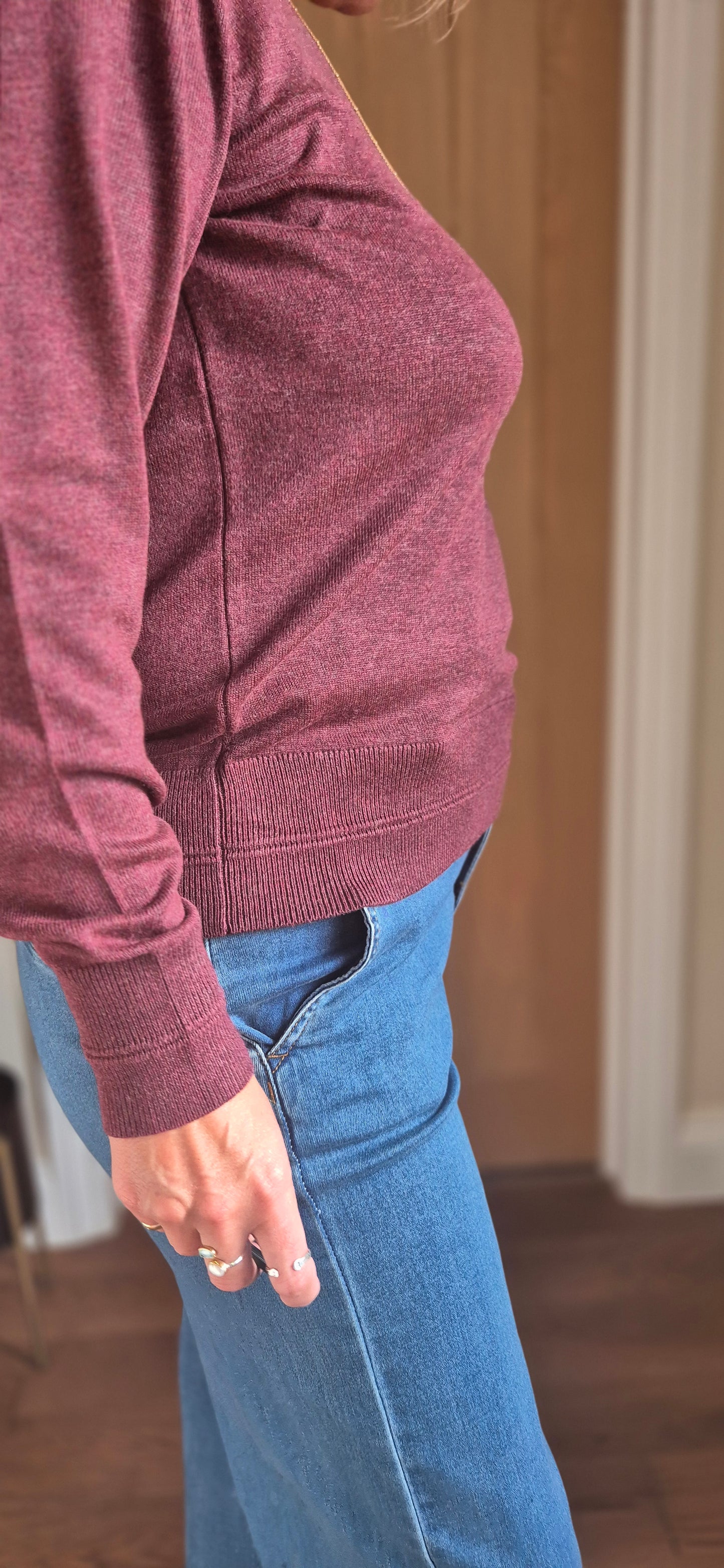 Allegra Sweater – Lightweight Knit in Black or Burgundy