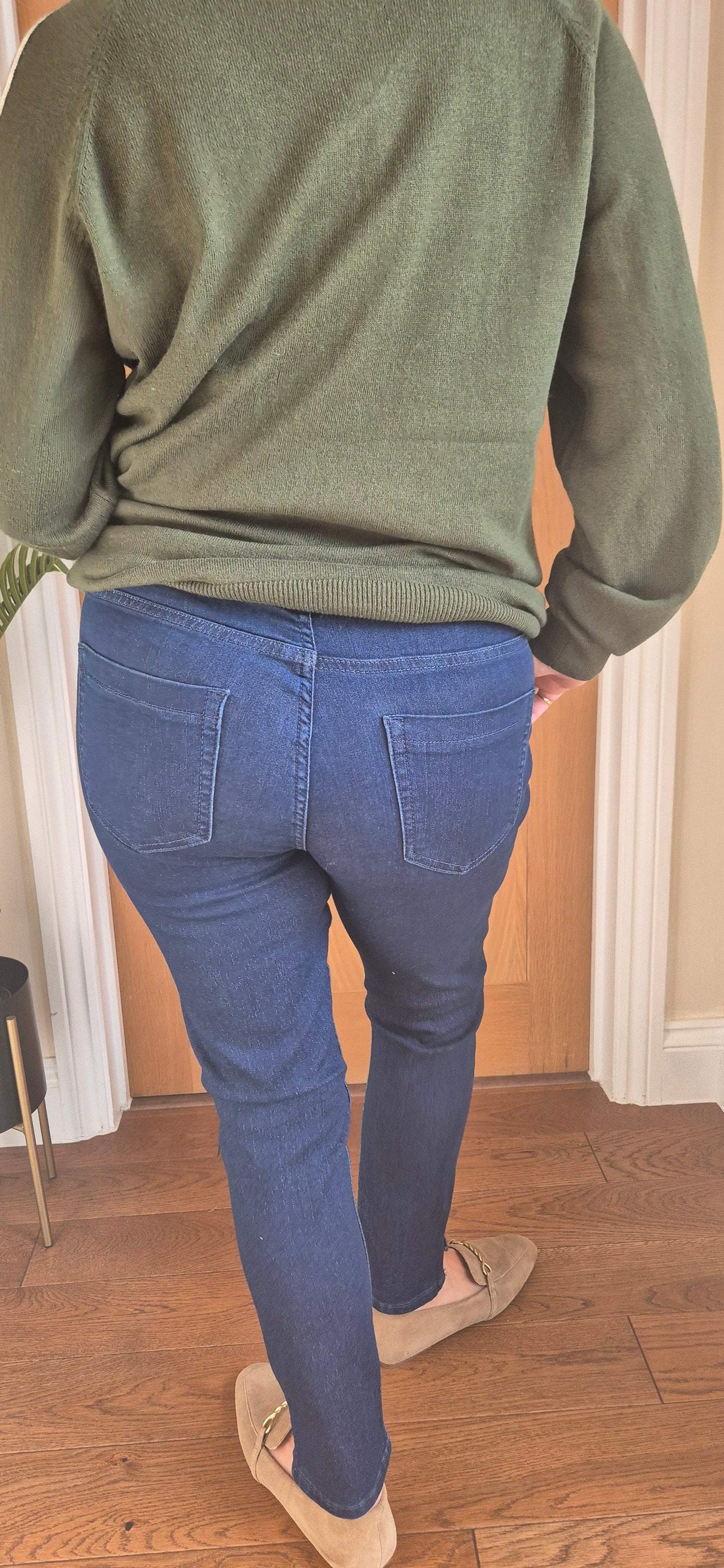 Jane Jeans – Dark Denim Slim Leg with Hem Split