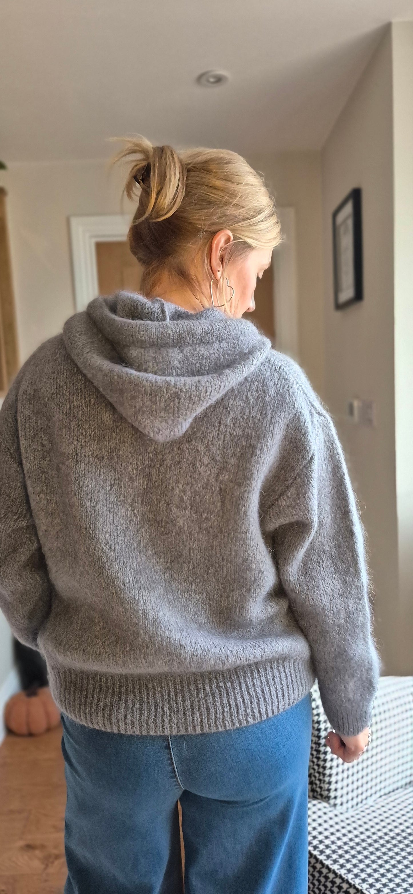 Ashlyn Hoody – Dark Grey Mohair & Wool Blend