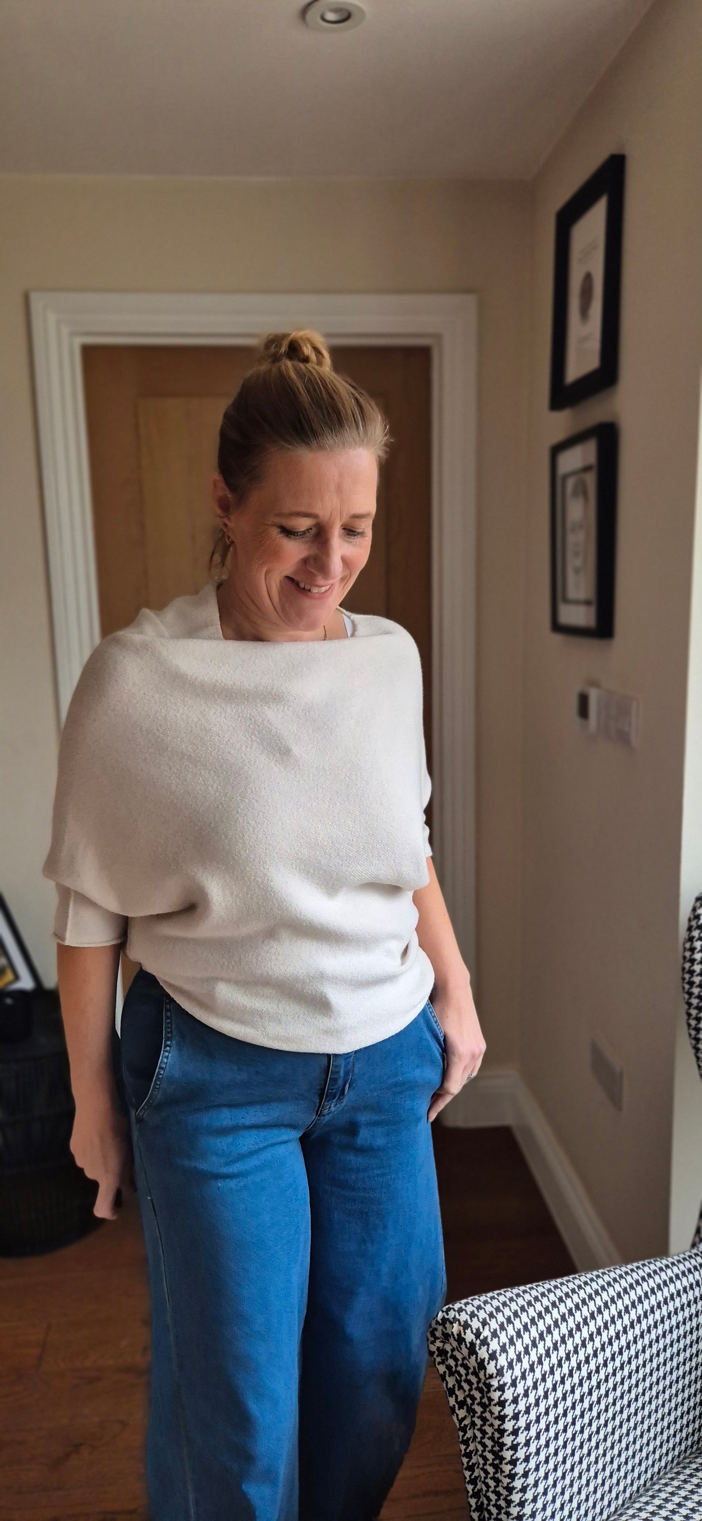 Aria Sweater – Lightweight Asymmetrical 3/4 Sleeve Knit