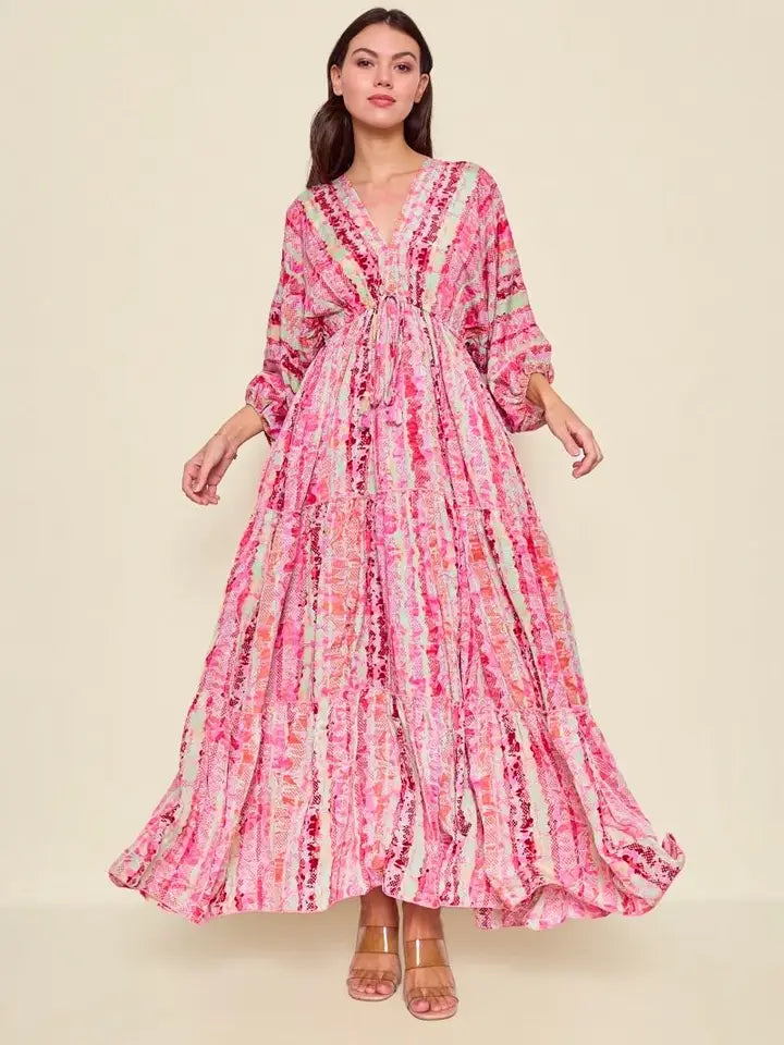 Bohemian Silk Long Dress