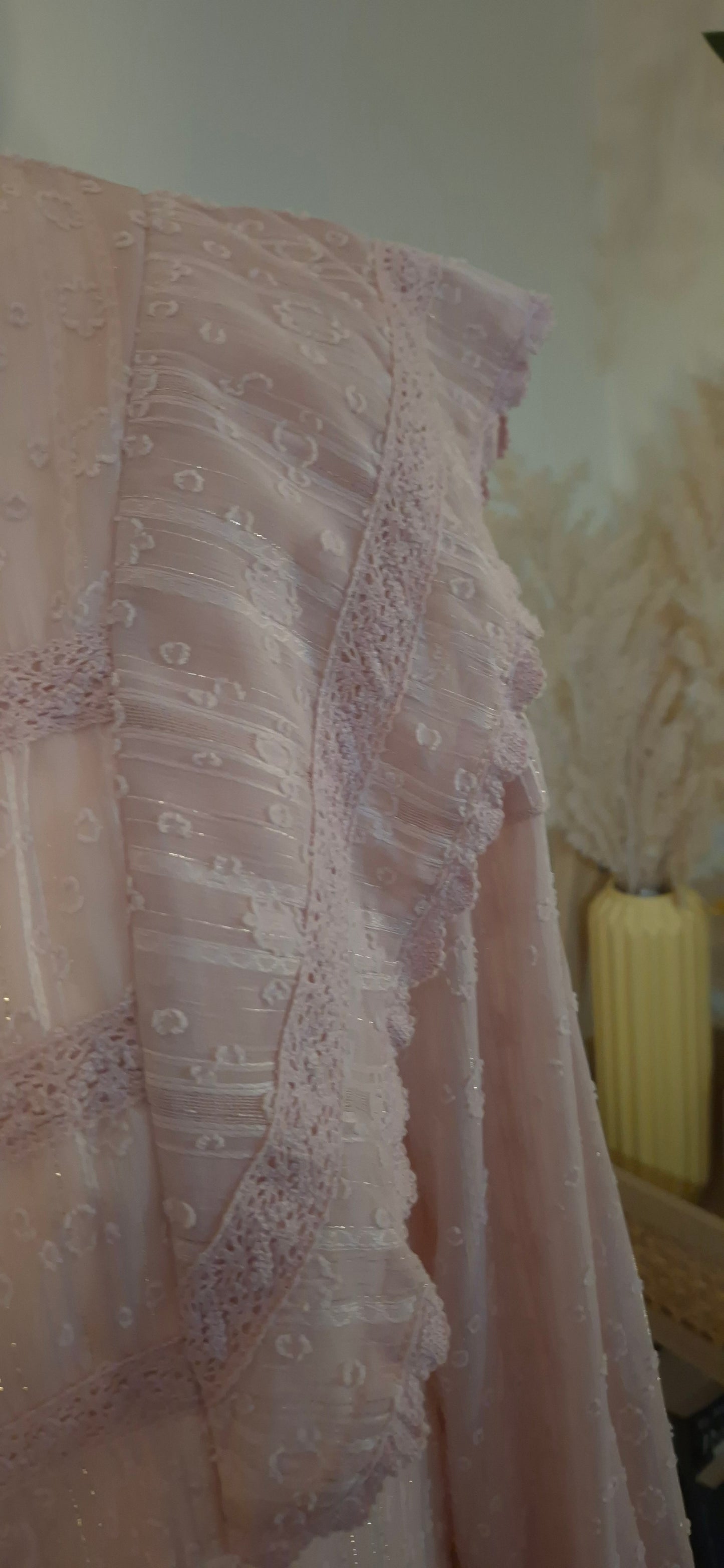 Pink Frill Detail Long sleeve Blouse