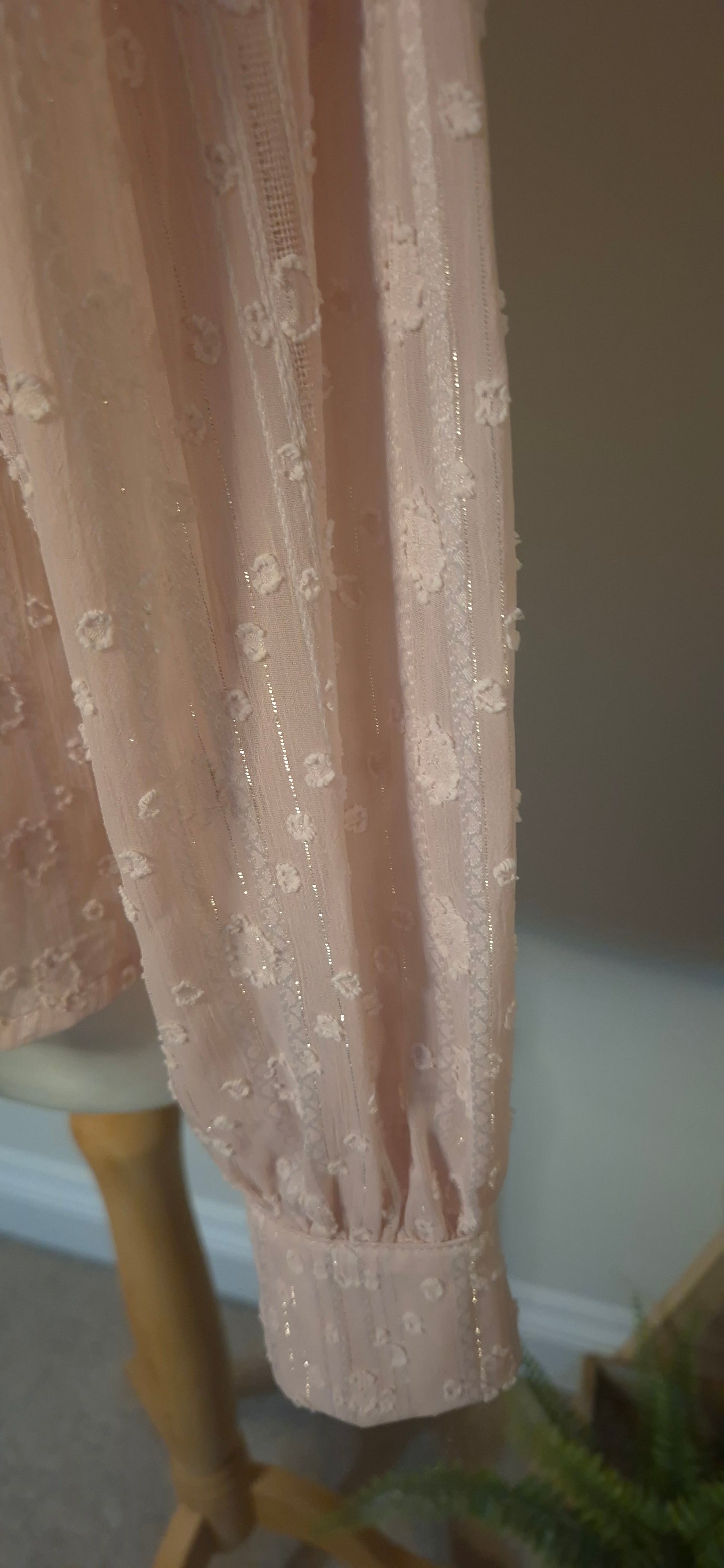 Pink Frill Detail Long sleeve Blouse