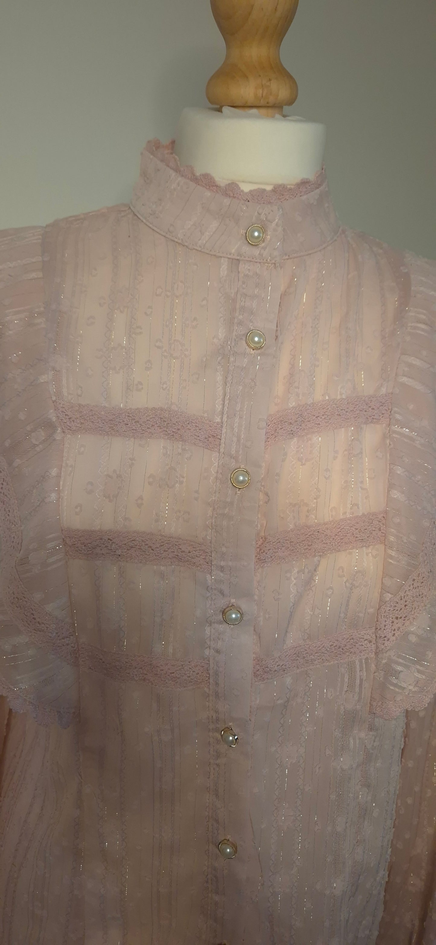Pink Frill Detail Long sleeve Blouse