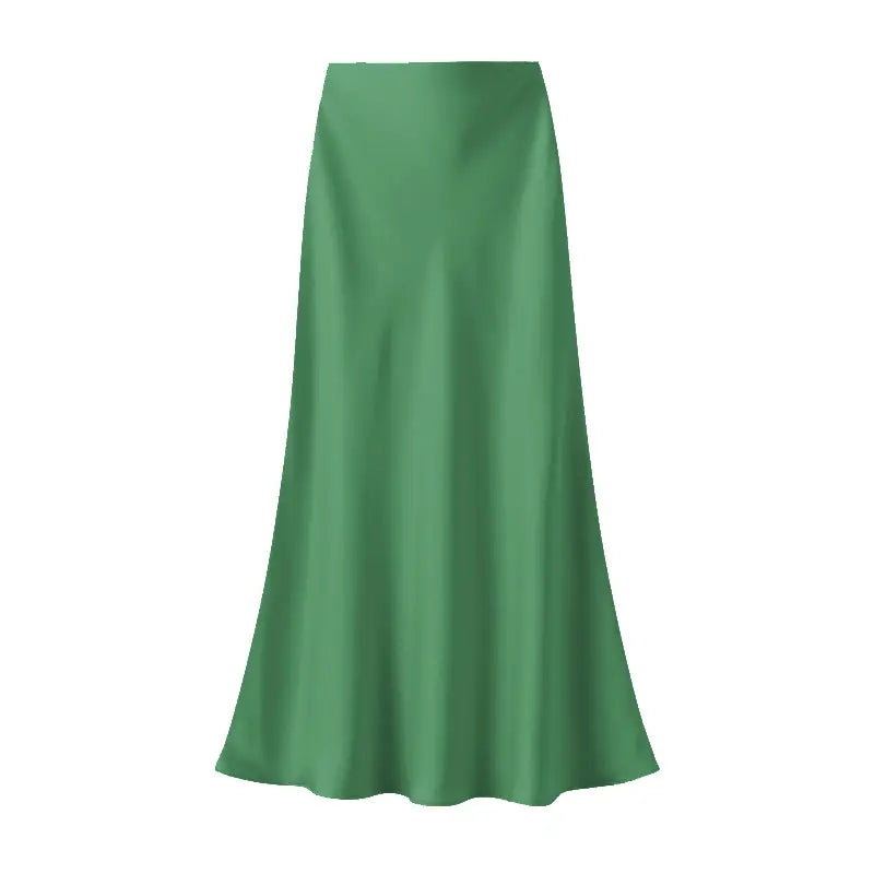Satin Slip Skirt - Emerald Green