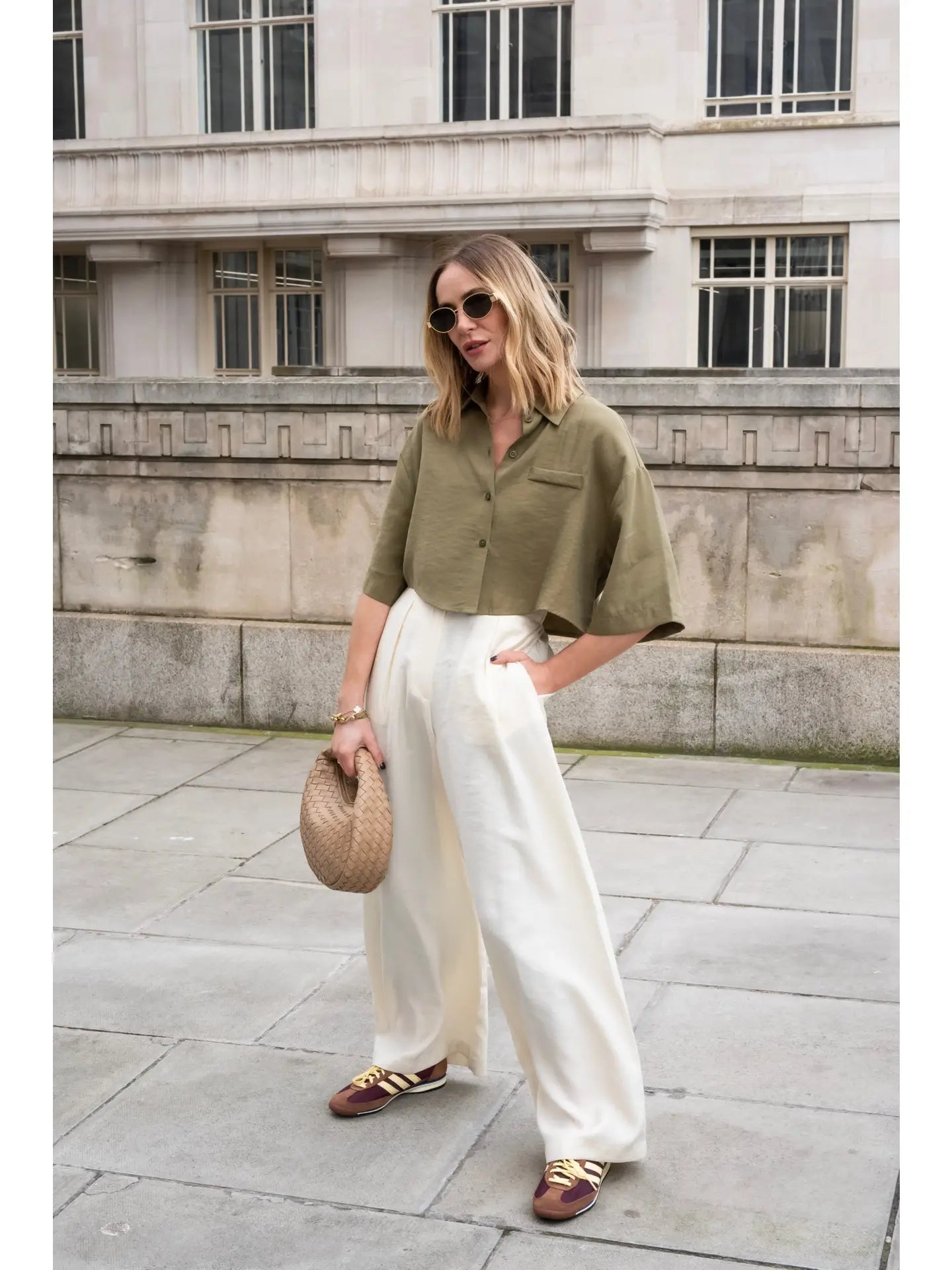 Tomo Wide Leg Trousers - Cream