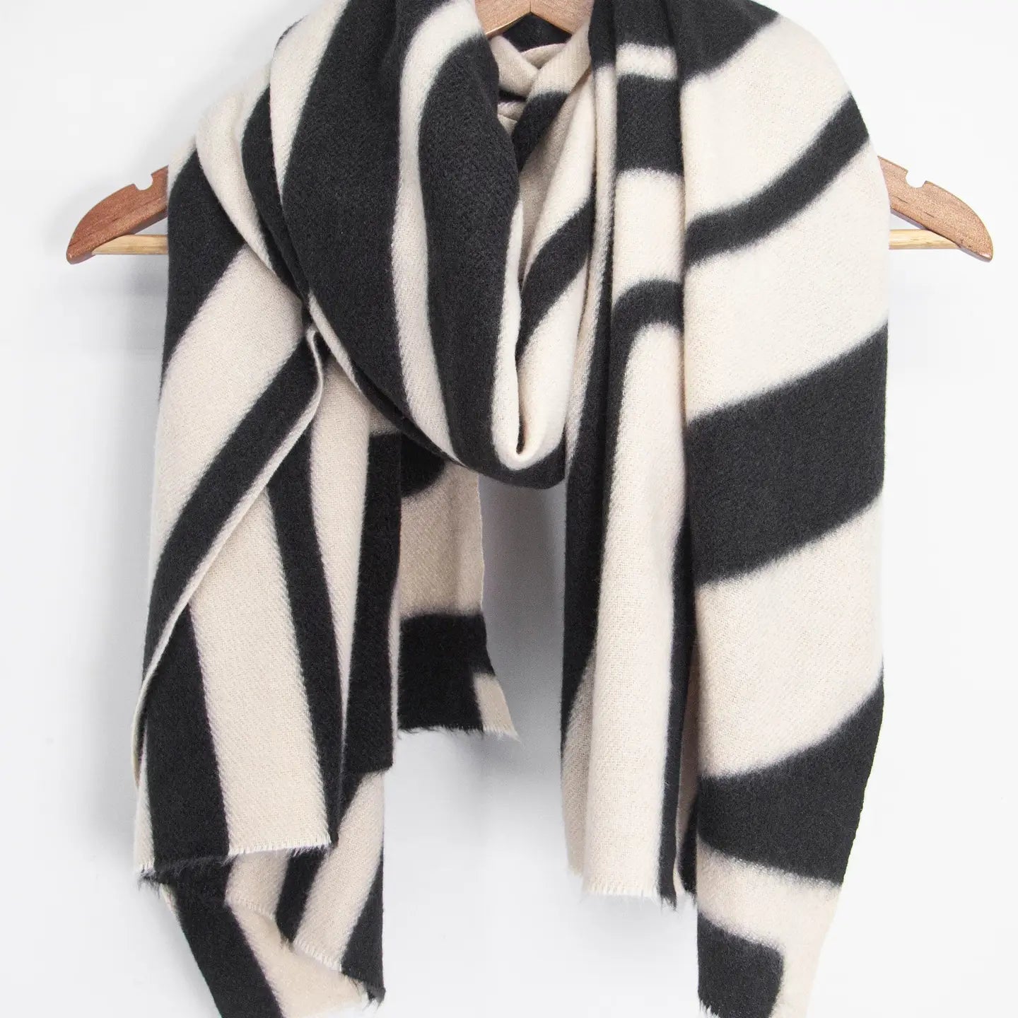 Black and white geometric pattern scarf