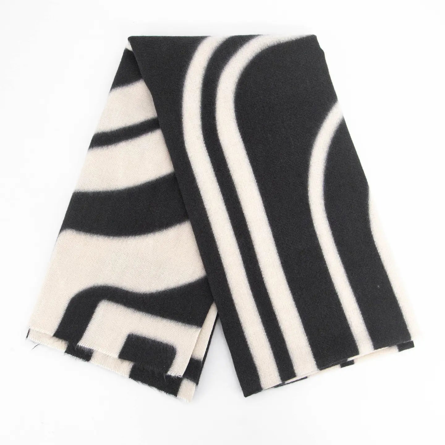 Black and white geometric pattern scarf