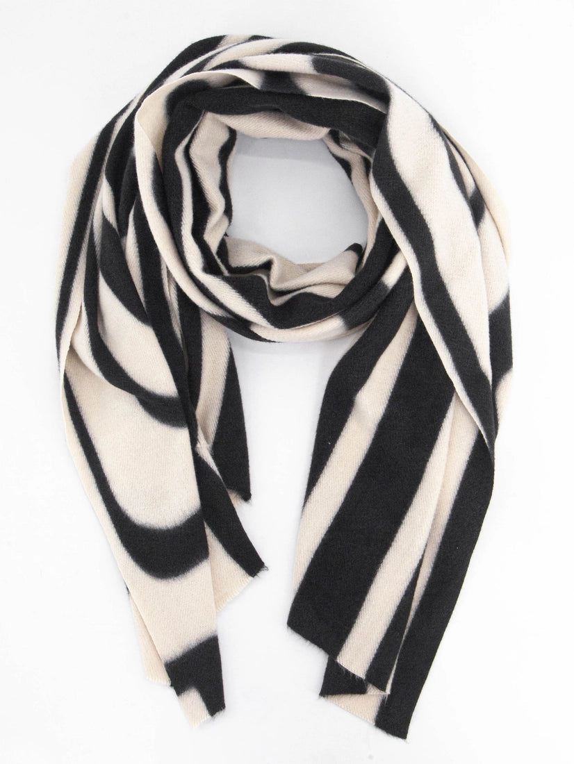 Black and white geometric pattern scarf