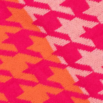 Fuchsia/Orange, Houndstooth Scarf