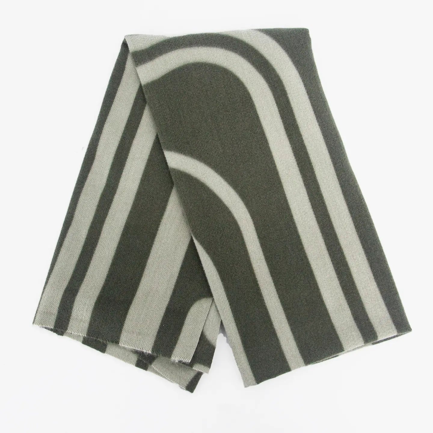 Khaki and cream geometric pattern scarf