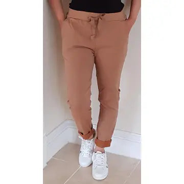 Magic Pants – Sand Casual Stretch Pull-On Trousers