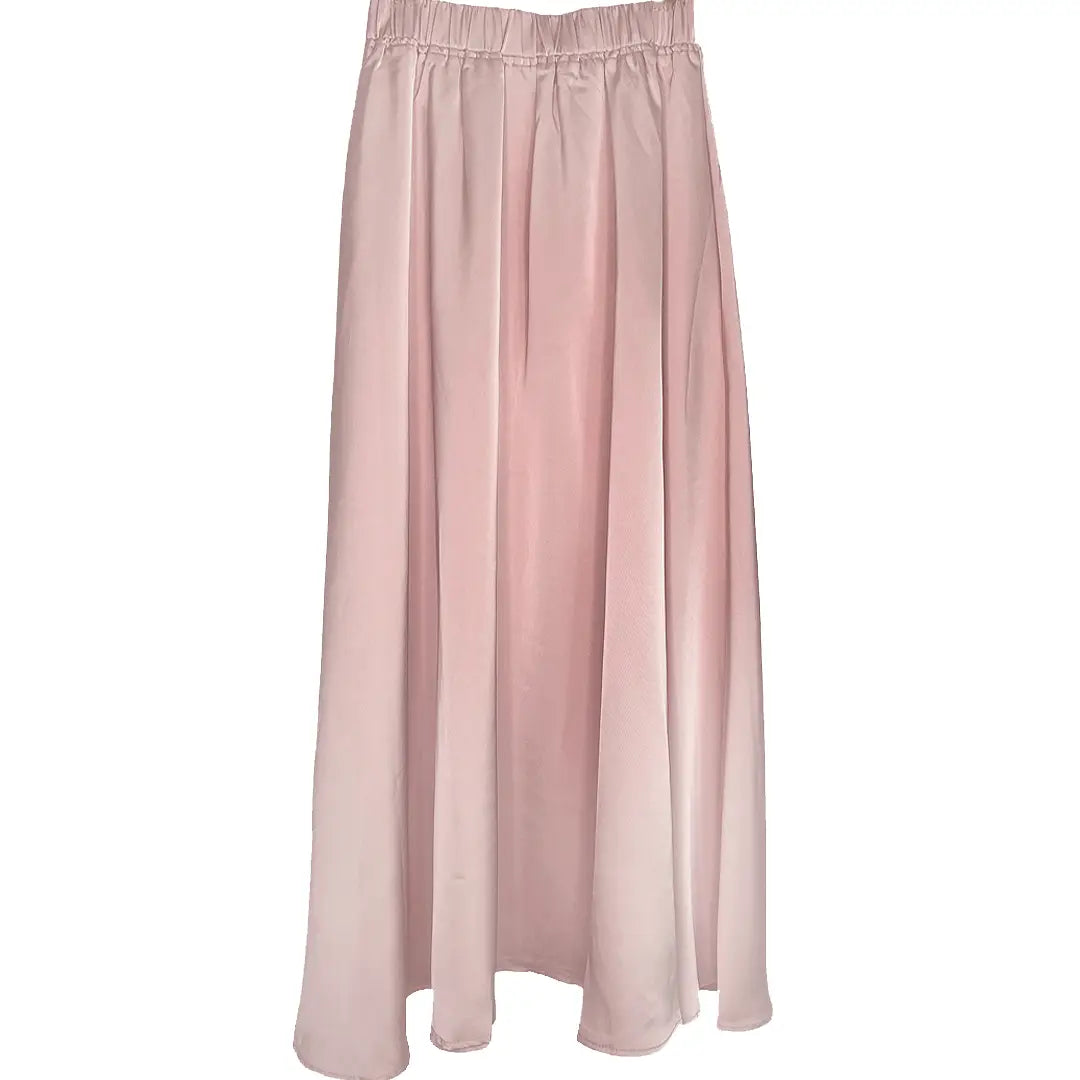 Full Satin Maxi Skirt - Dusky Pink