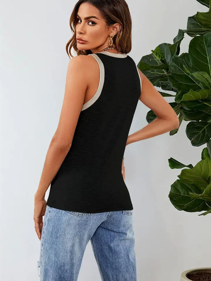 Silver Trim Black Vest