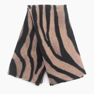 Black and neutral zebra pattern scarf