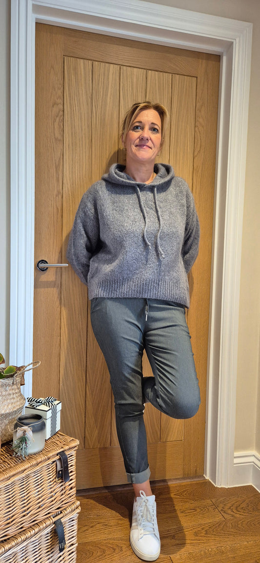 Ashlyn Hoody – Dark Grey Mohair & Wool Blend