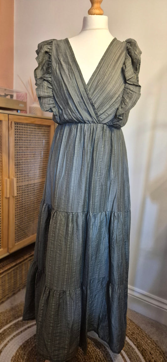 Lila Summer Frill Dress – Khaki or Chocolate Brown