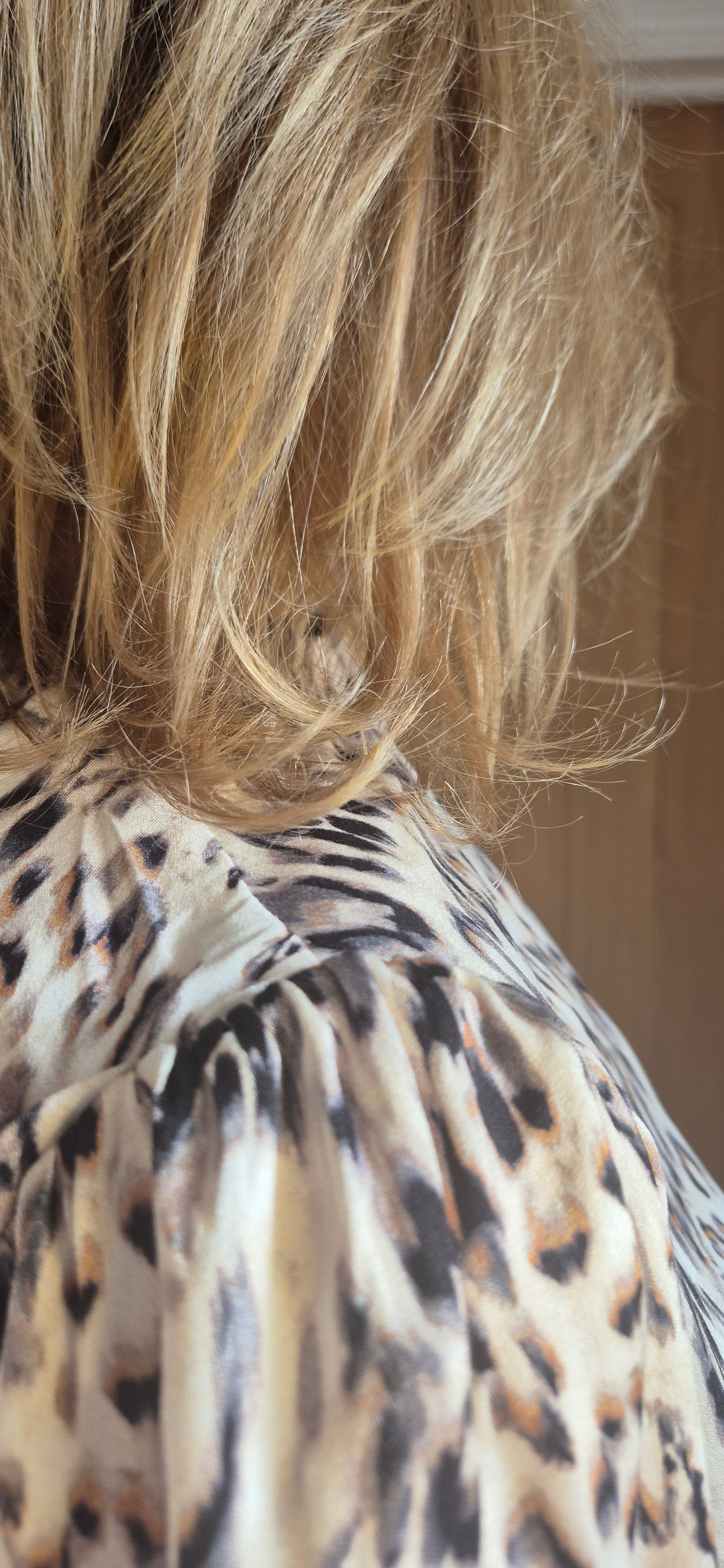 Valentina Blouse – High Neck Leopard Print