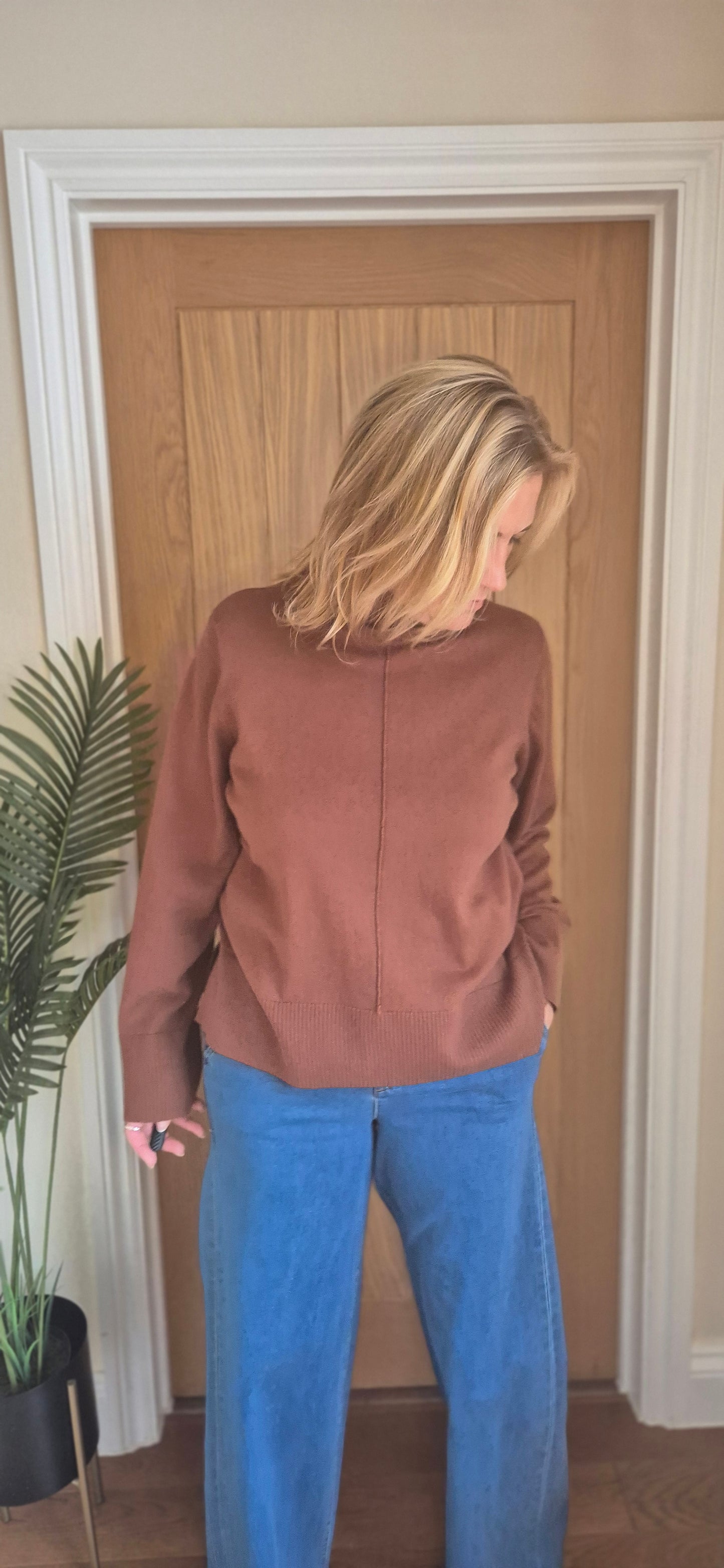 Anva Rollneck Sweater – Cotton Cashmere Blend