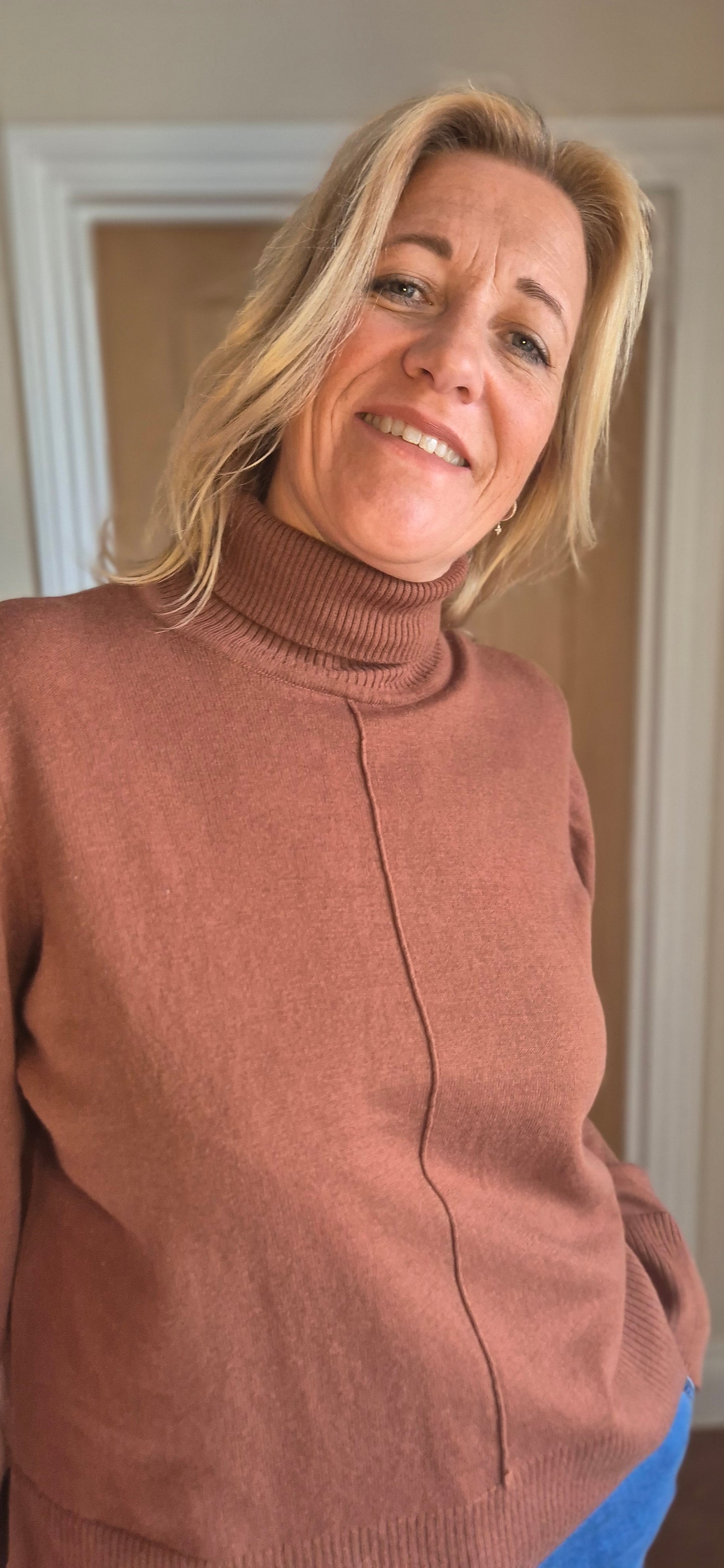 Anva Rollneck Sweater – Cotton Cashmere Blend