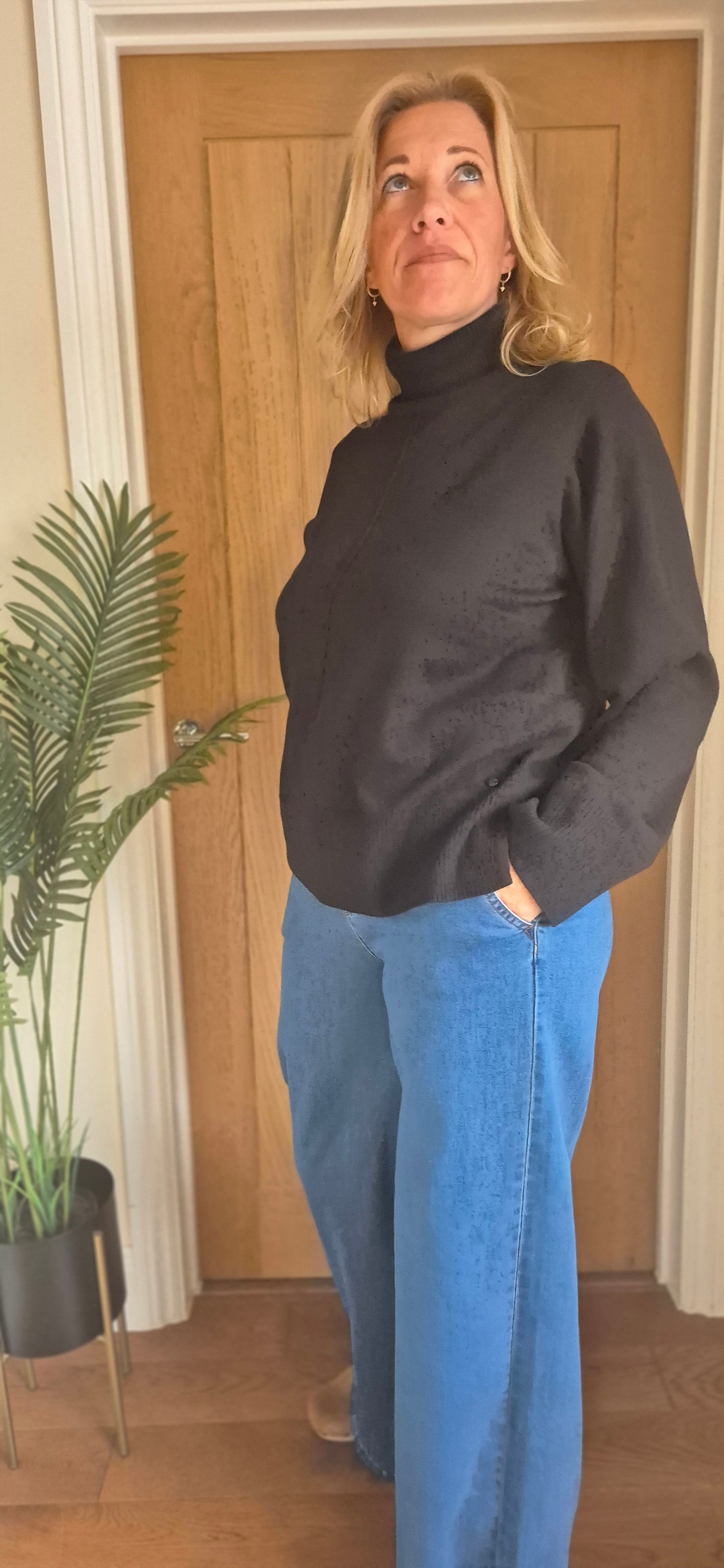 Anva Rollneck Sweater – Cotton Cashmere Blend
