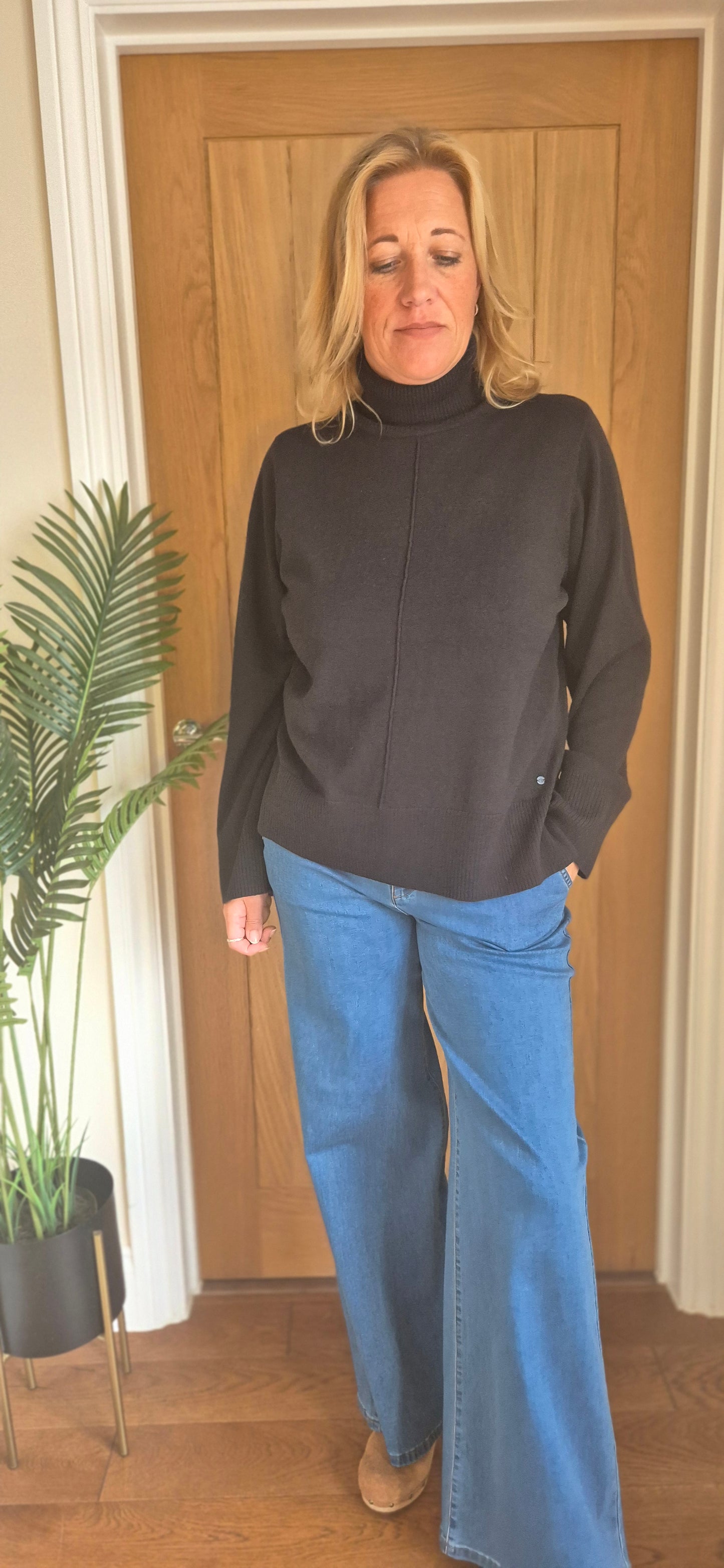 Anva Rollneck Sweater – Cotton Cashmere Blend