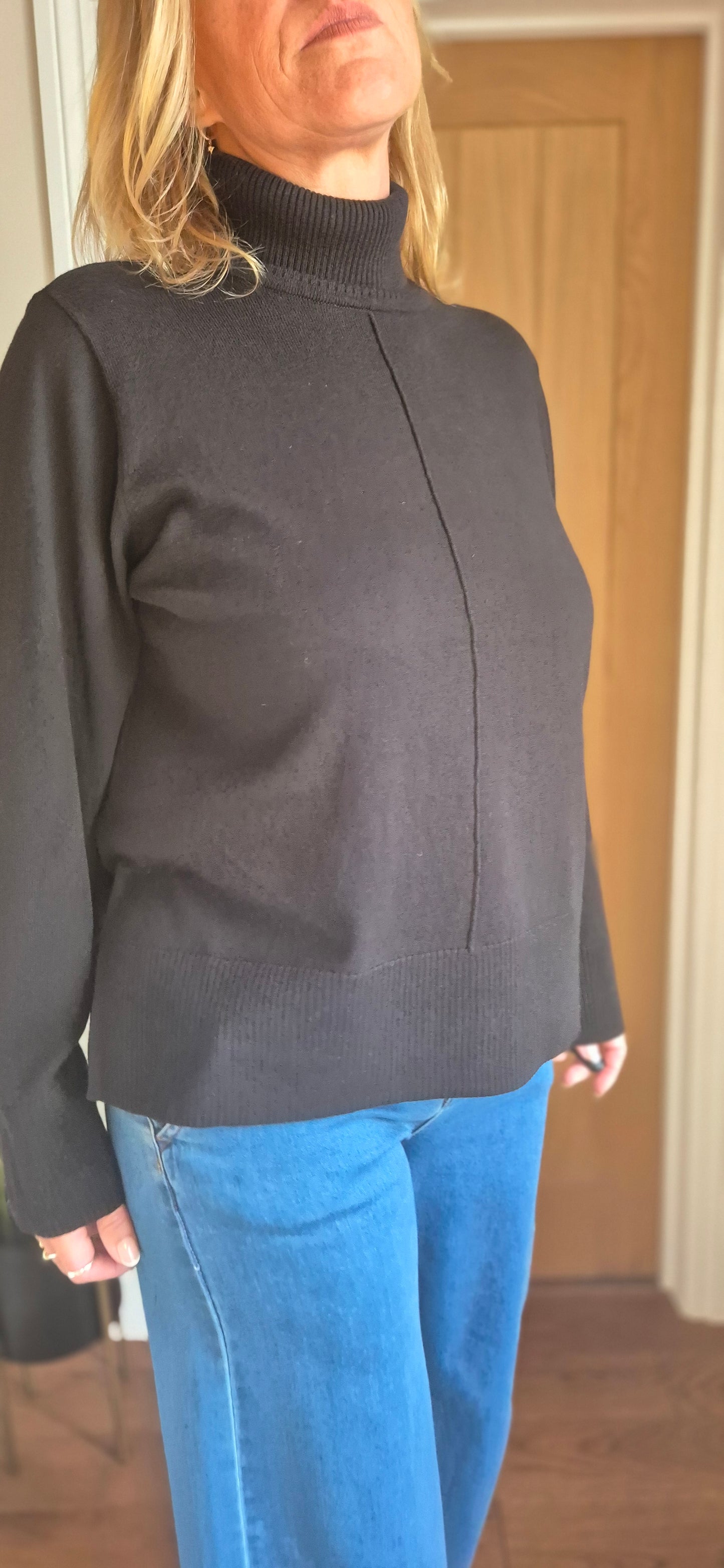 Anva Rollneck Sweater – Cotton Cashmere Blend