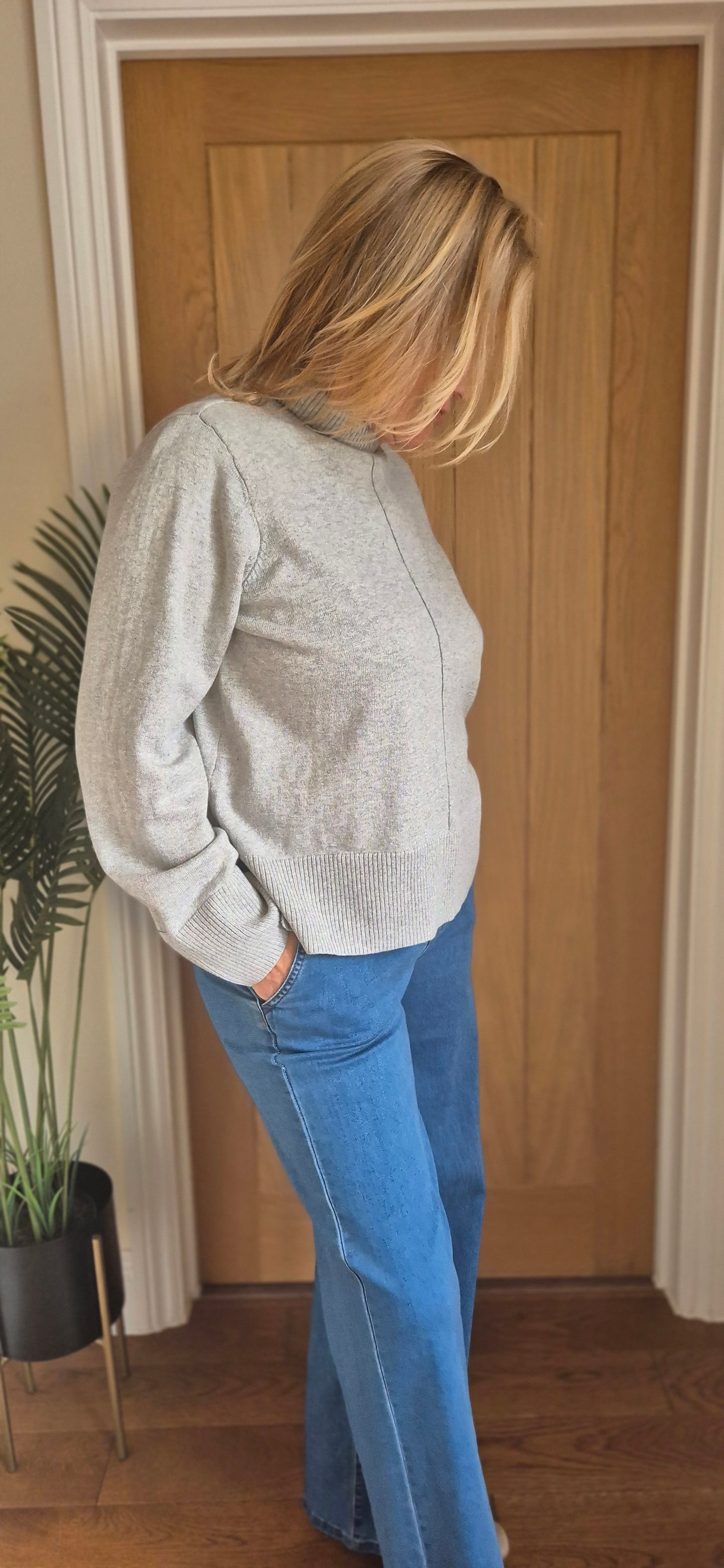 Anva Rollneck Sweater – Cotton Cashmere Blend