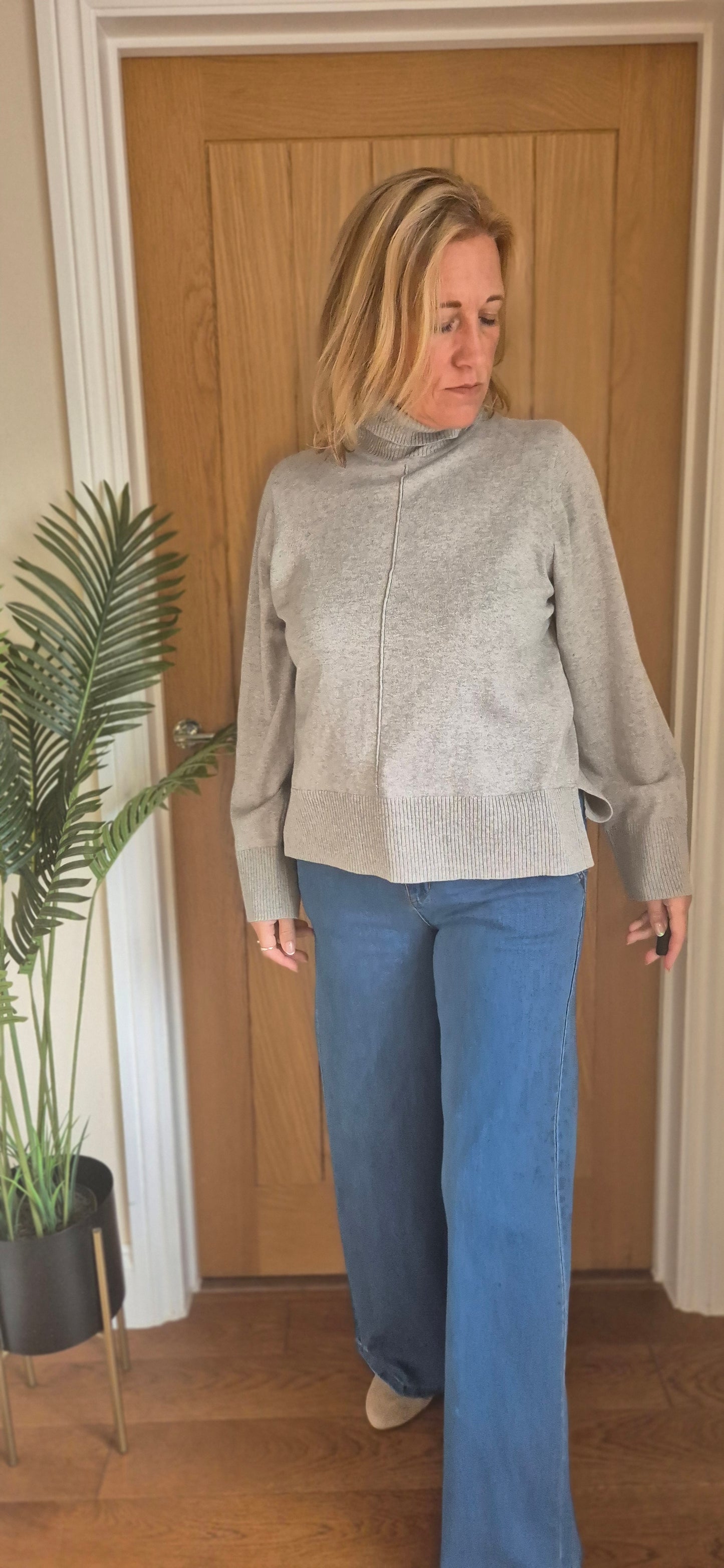 Anva Rollneck Sweater – Cotton Cashmere Blend