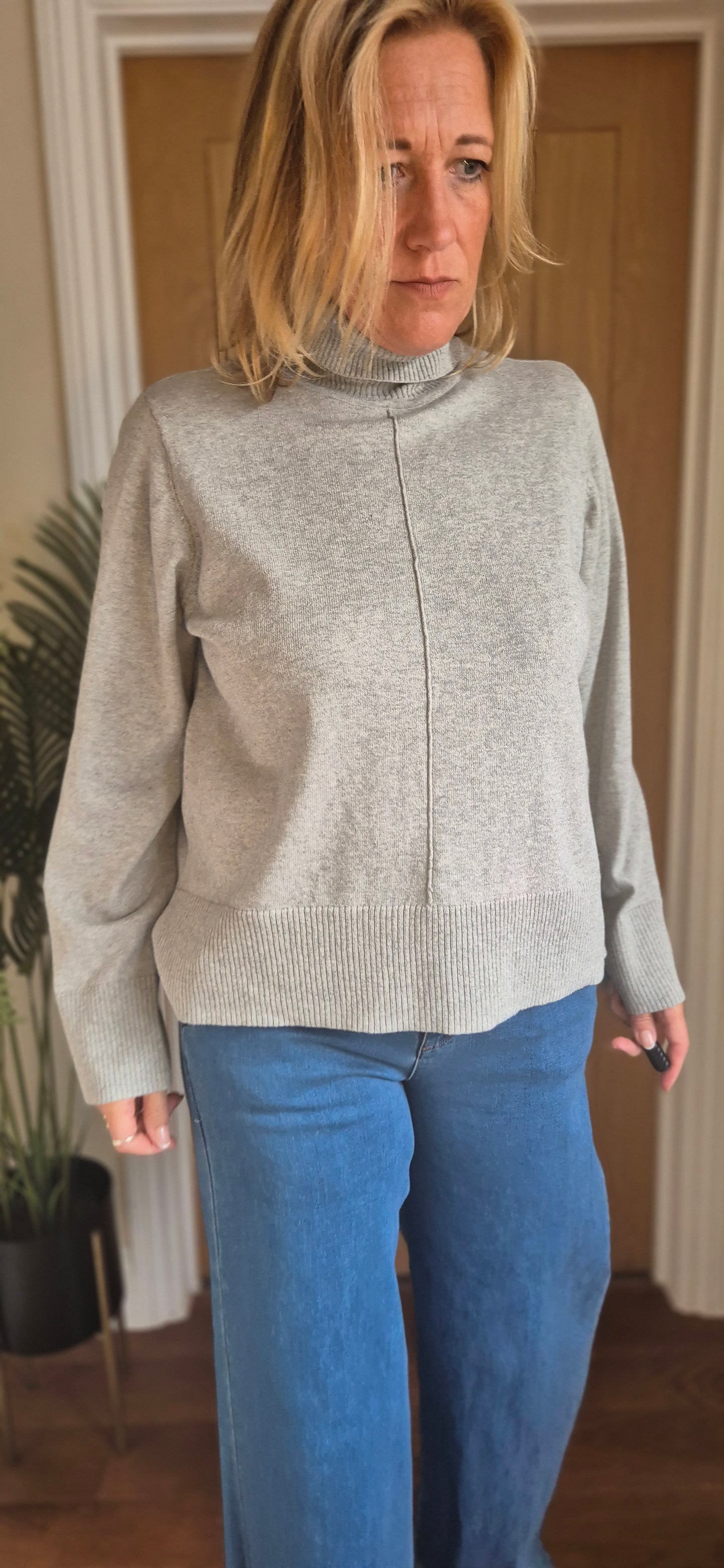 Anva Rollneck Sweater – Cotton Cashmere Blend