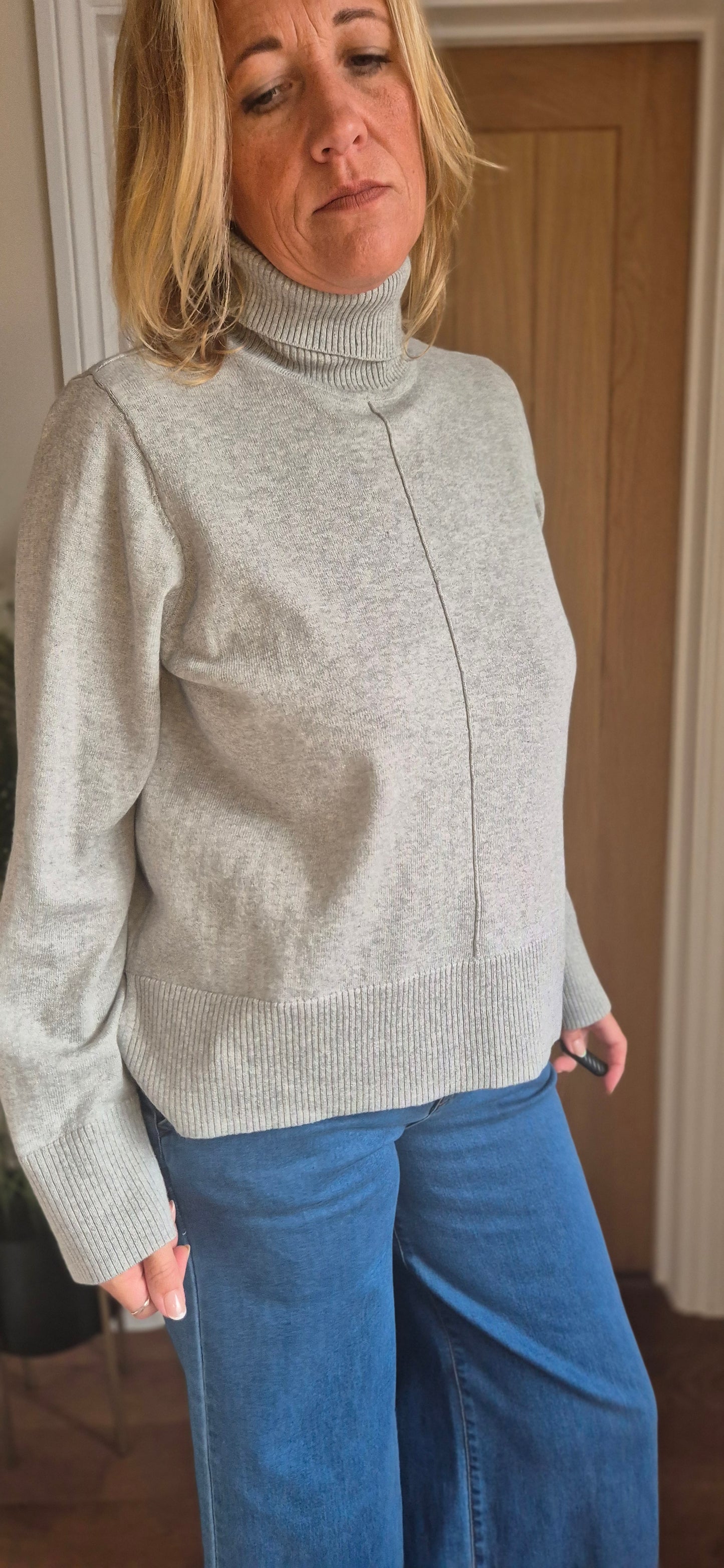 Anva Rollneck Sweater – Cotton Cashmere Blend