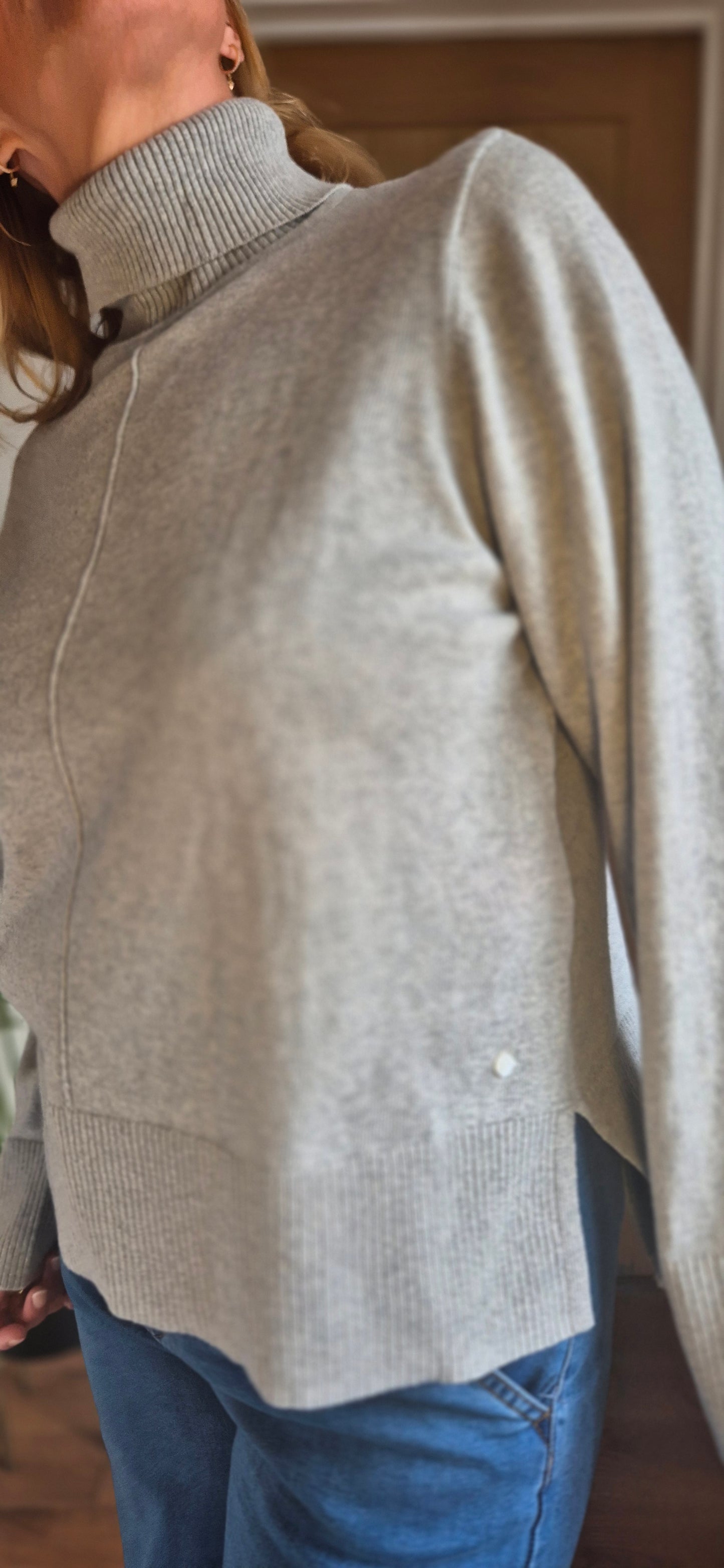 Anva Rollneck Sweater – Cotton Cashmere Blend