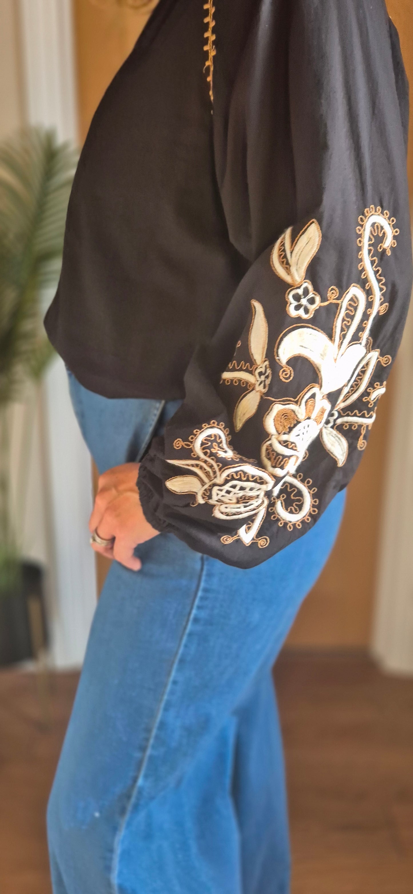 Jessica Blouse - Boho Chic with Embroidery Detail