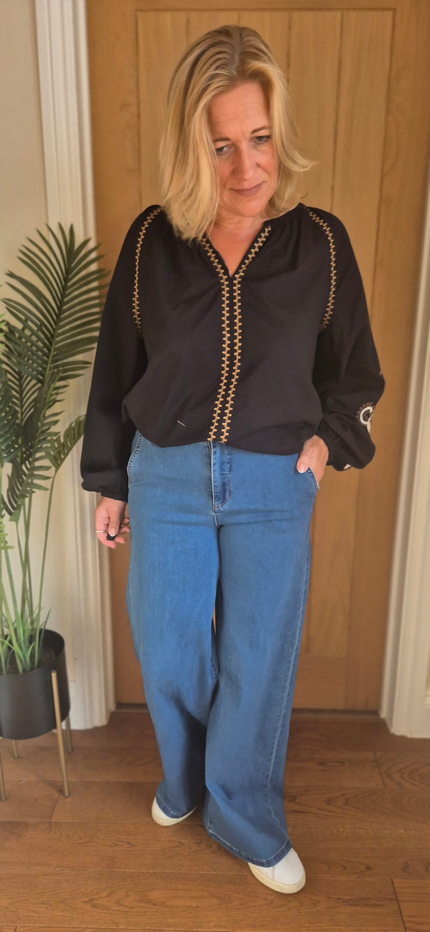 Jessica Blouse - Boho Chic with Embroidery Detail